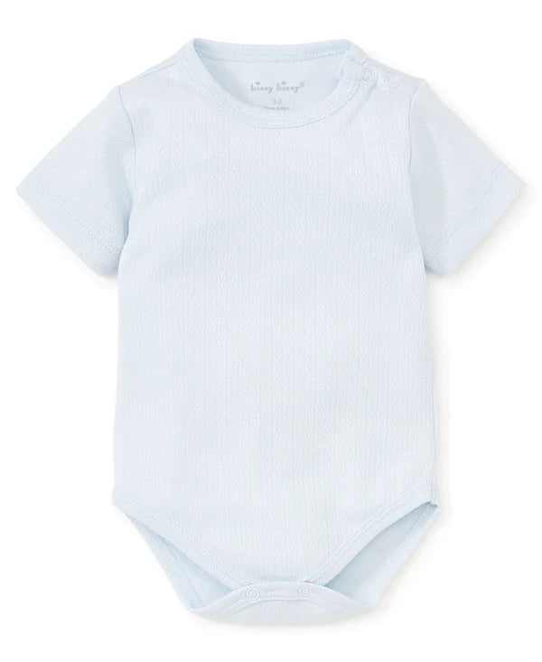 Light Blue Pointelle S/S Bodysuit