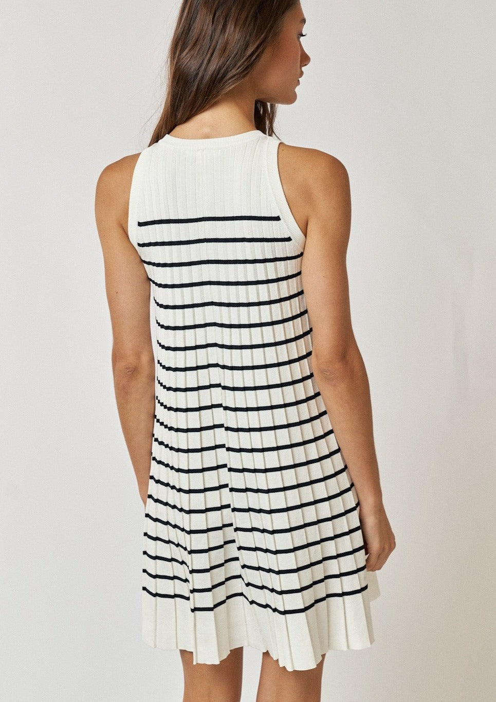 Regatta White Knit Striped Dress