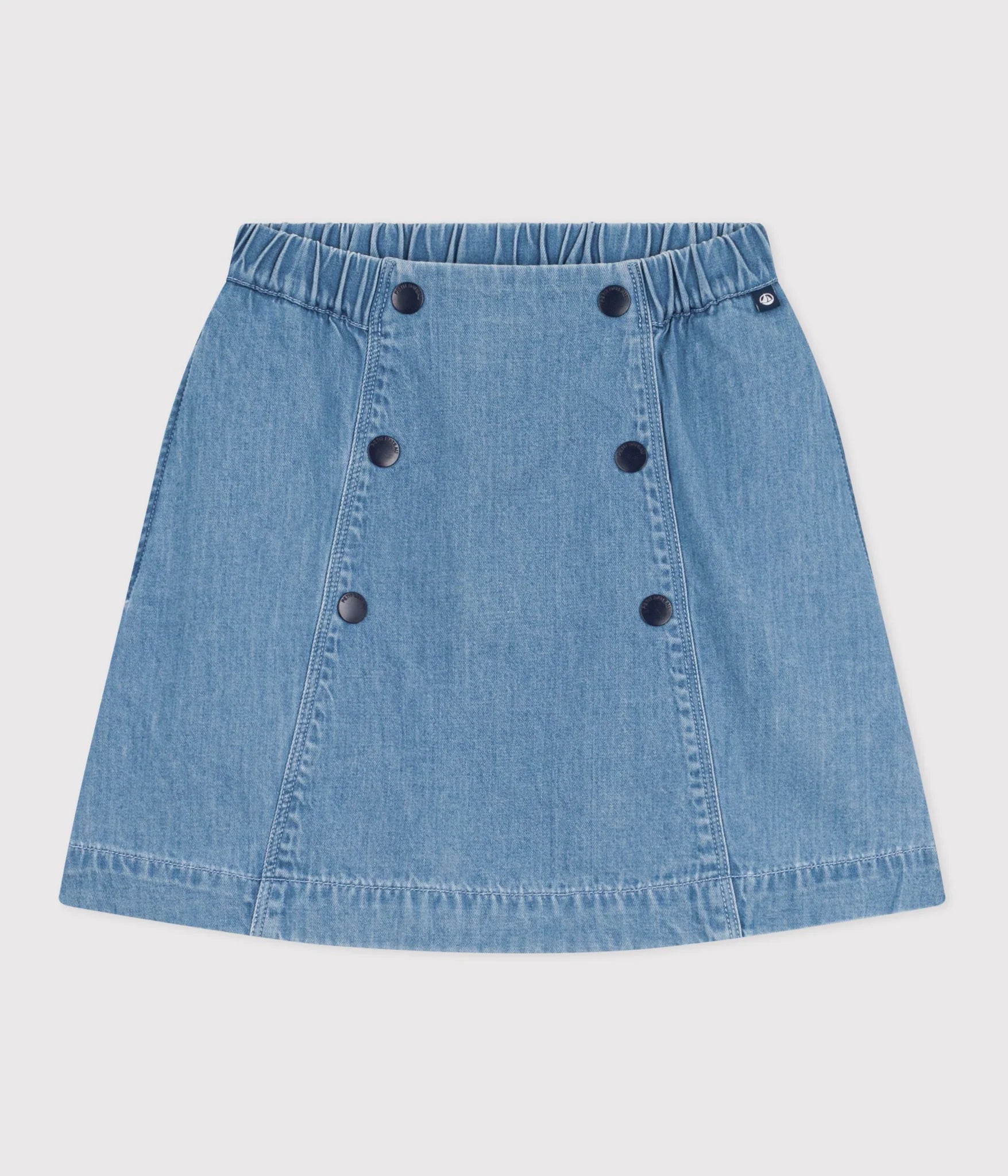 Petit Bateau Denim Button Mini Skirt