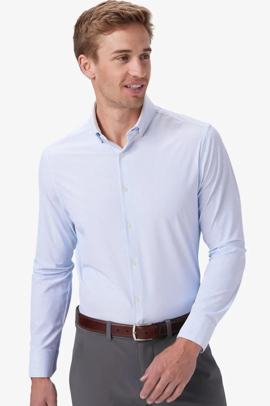Men's Blue Bankers Stripe Tech Shirt MM