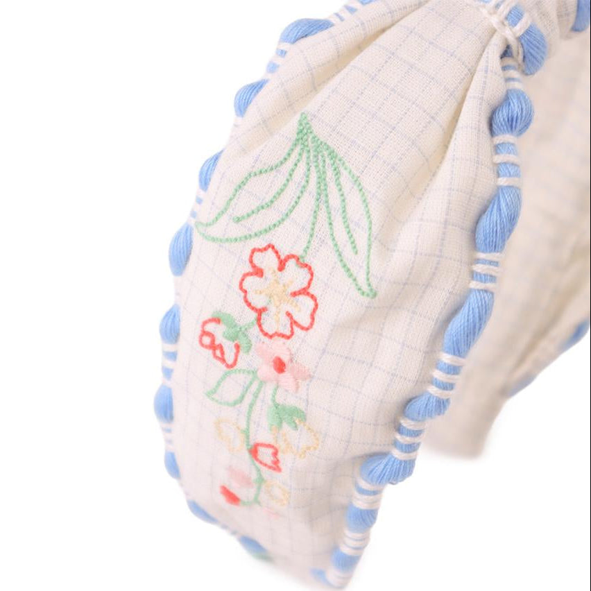 Delta Cream Embroidered Headband