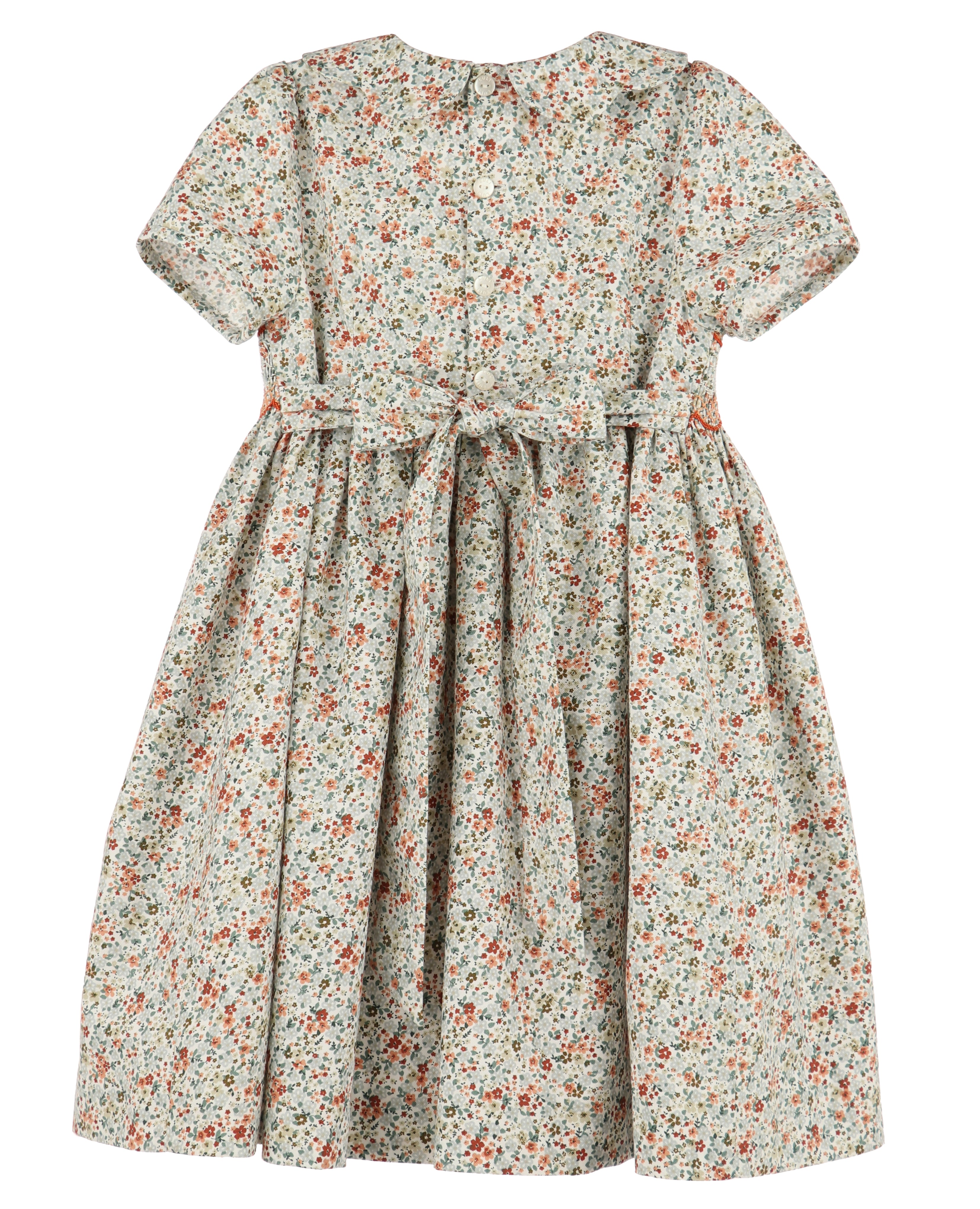 Seafoam Autumn Smocked Dress
