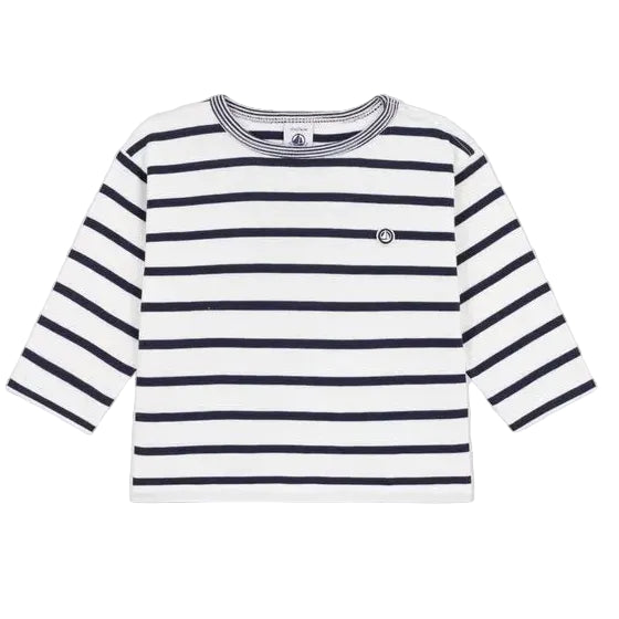 Navy Stripe L/S Tee Petit Bateau