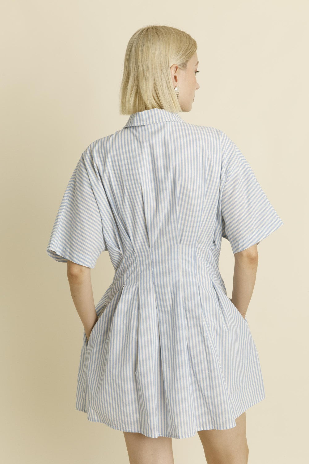 Light Blue Stripe MIni Shirtdress
