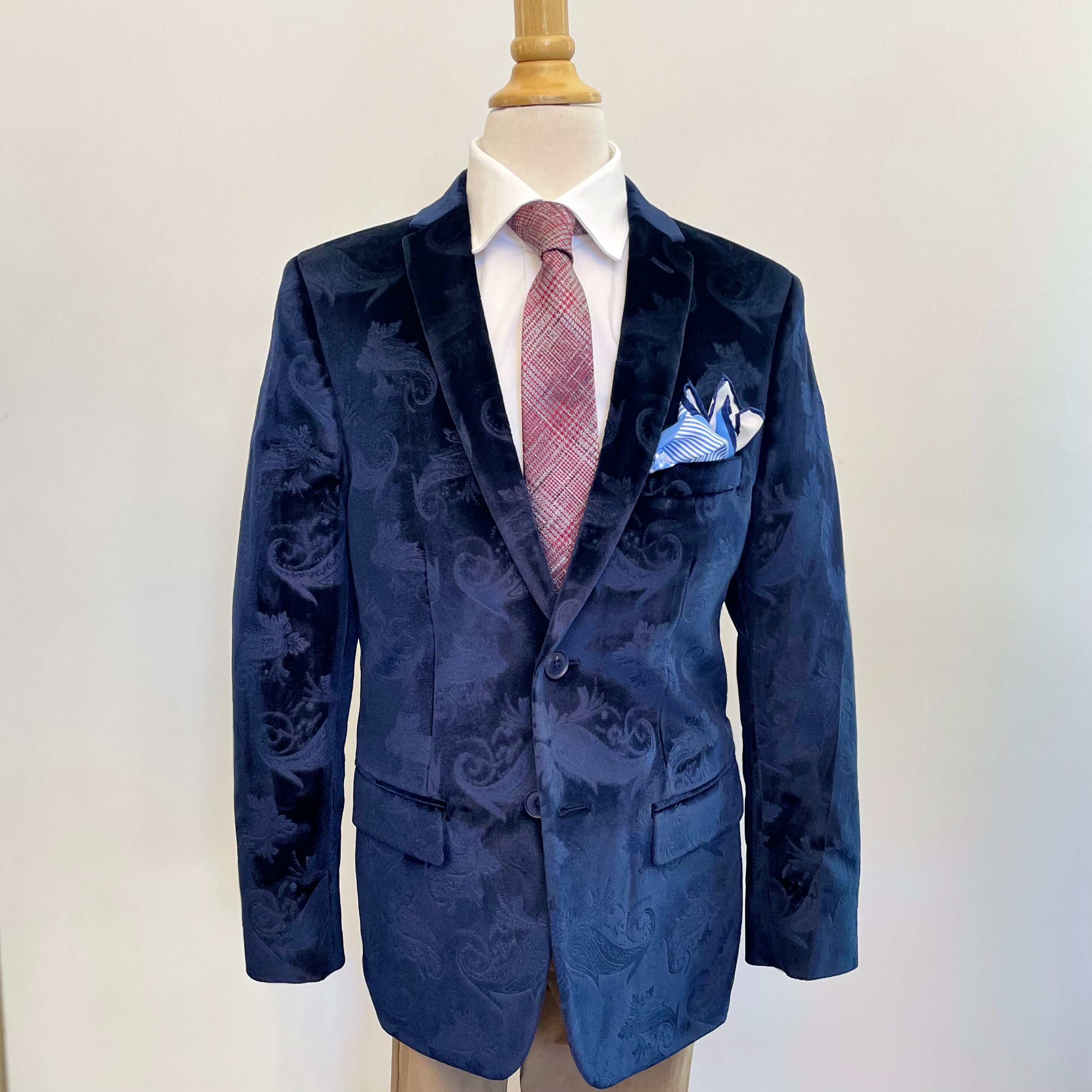 Navy Velvet Paisley Sport Coat
