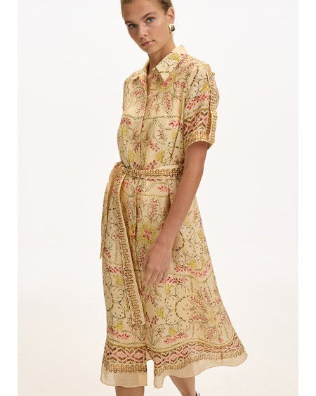Abbey Beige Multi Botanical Dress Exquise