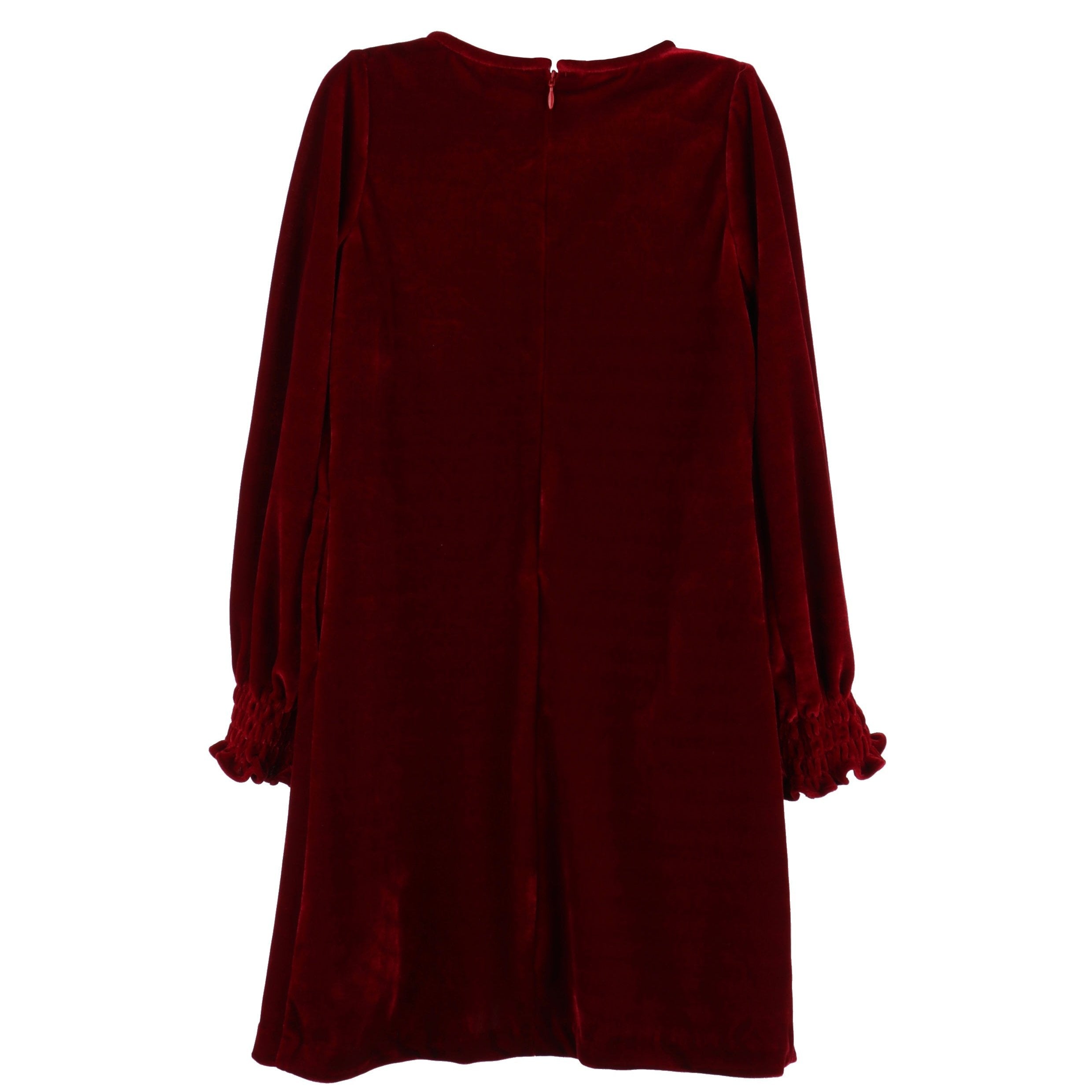 Girl's Cranberry Velvet Float Dress