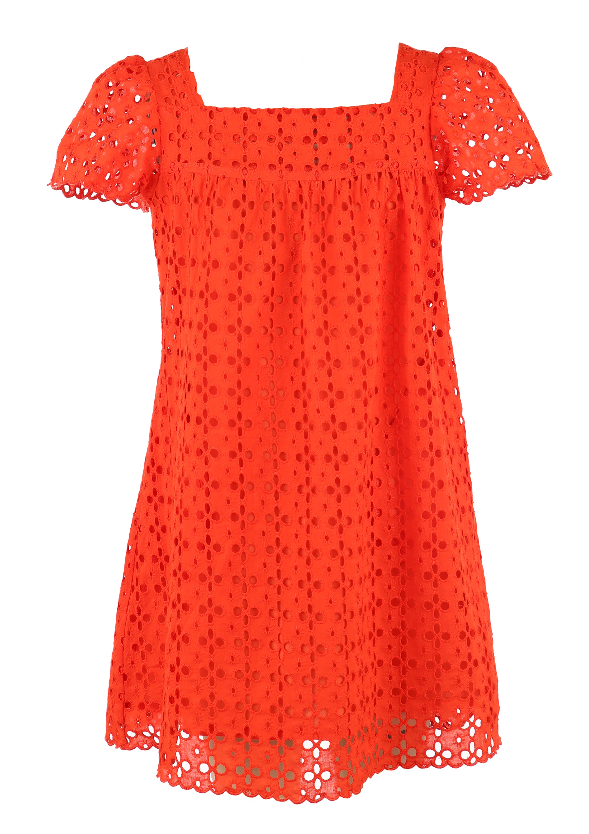 Girl's Orange Eyelet Float Dress