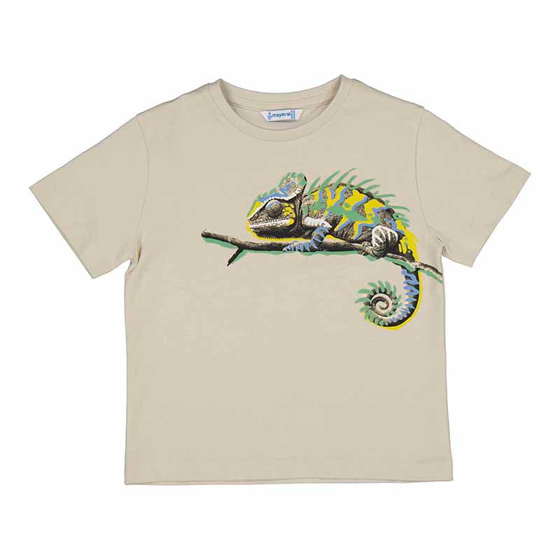 Boy's Cream Iguana screen Tee