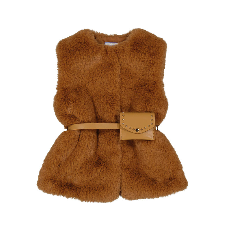 Girl's Carmel Fur Vest