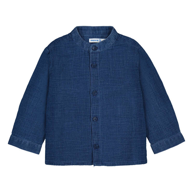 Ocean Gauze Band Collar Infant Shirt