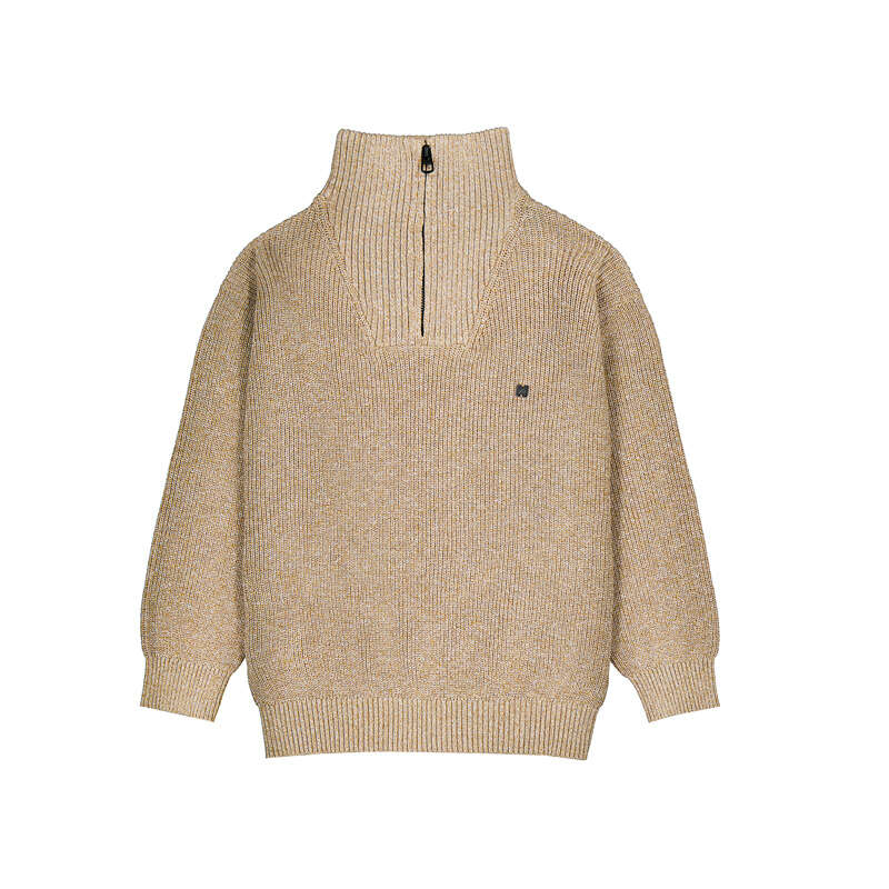 Camel Half Zip Sweater