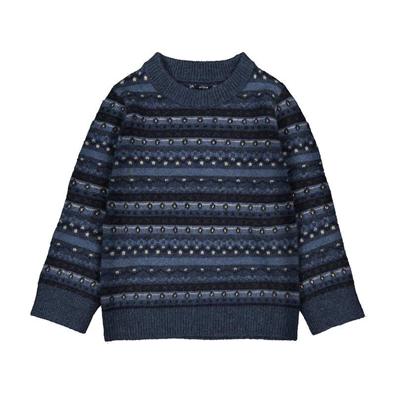 Blue Navy Fairsyle Crew Sweater