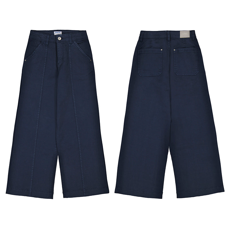 Petroleum Twill Wide Leg Pant