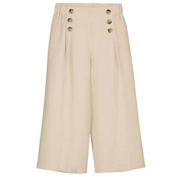 Sand Double Button Wide Pant