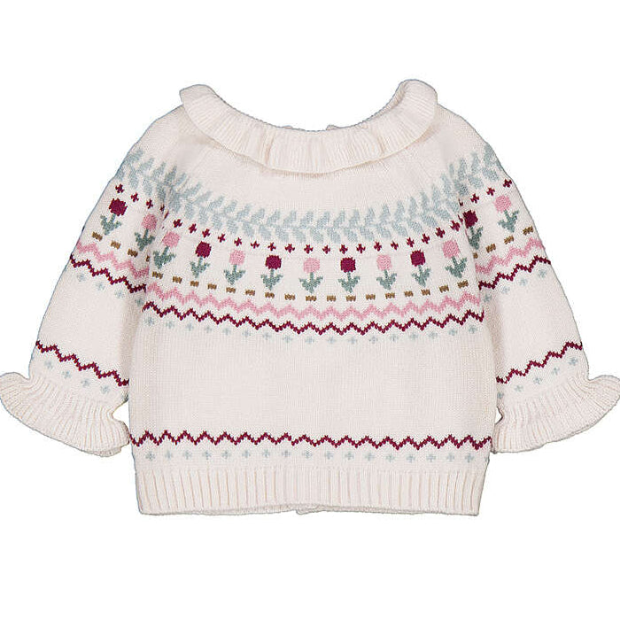 Ivory Tulip Ruffle Infant Sweater