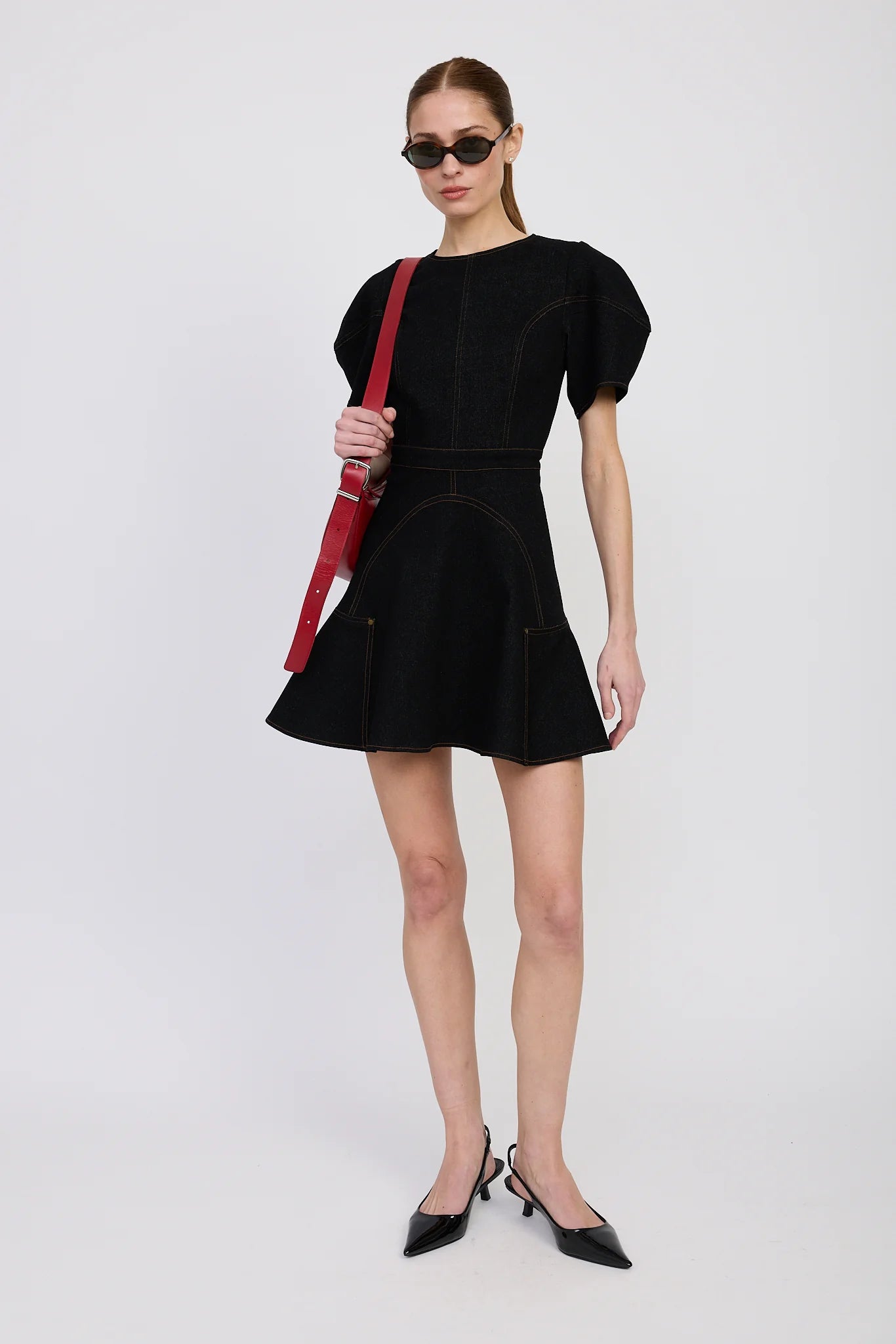 Aaliyah Black Denim Mini Dress