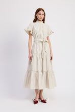 Azra Ivory with Navy Stripe Maxi Dress