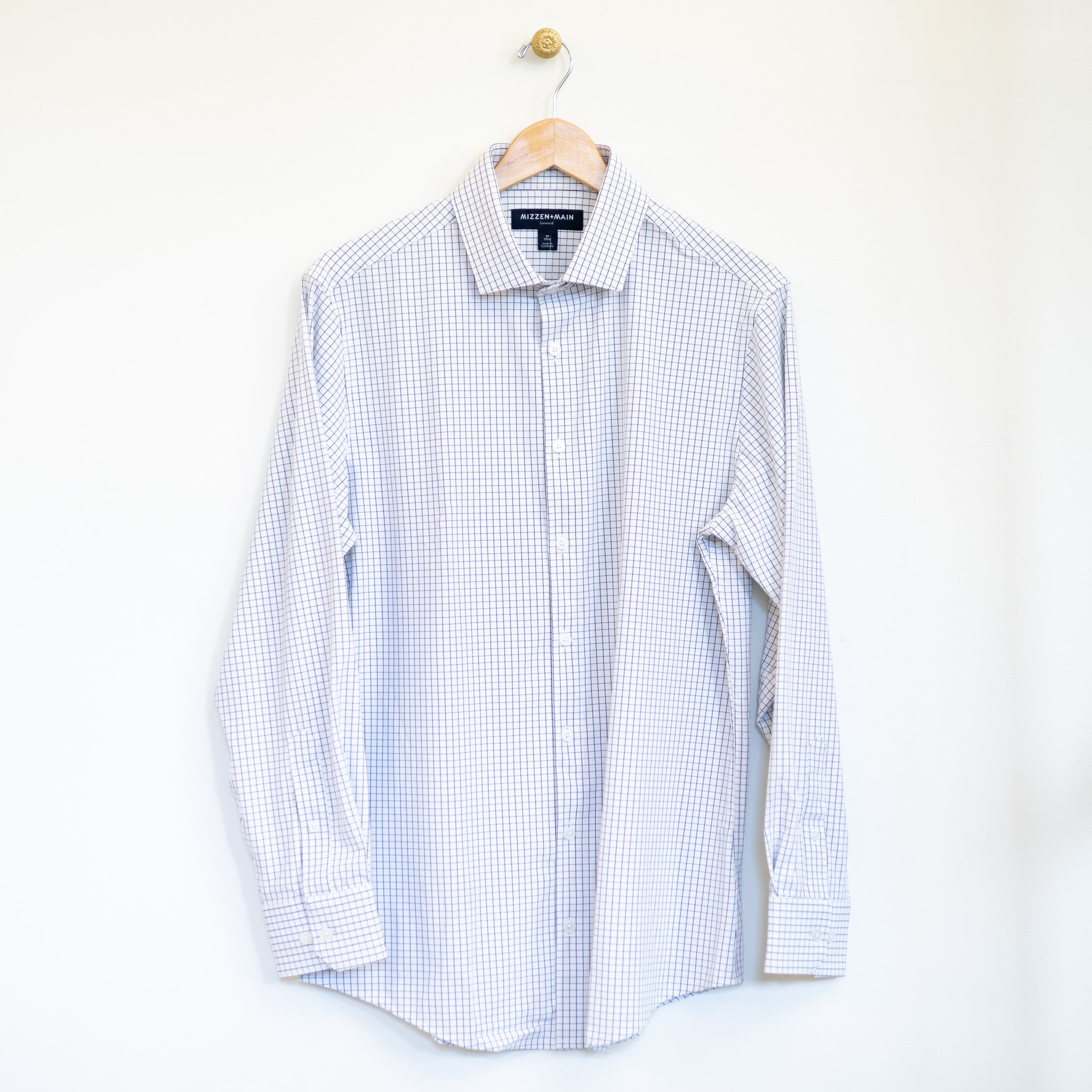 Navy Montgomery Plaid LS Dress Shirt