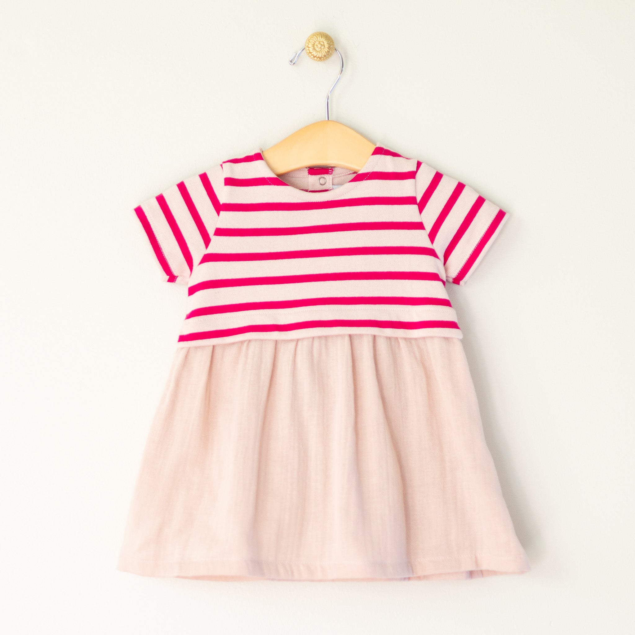 Petit Bateau Fuchsia Pink Stripe Dress