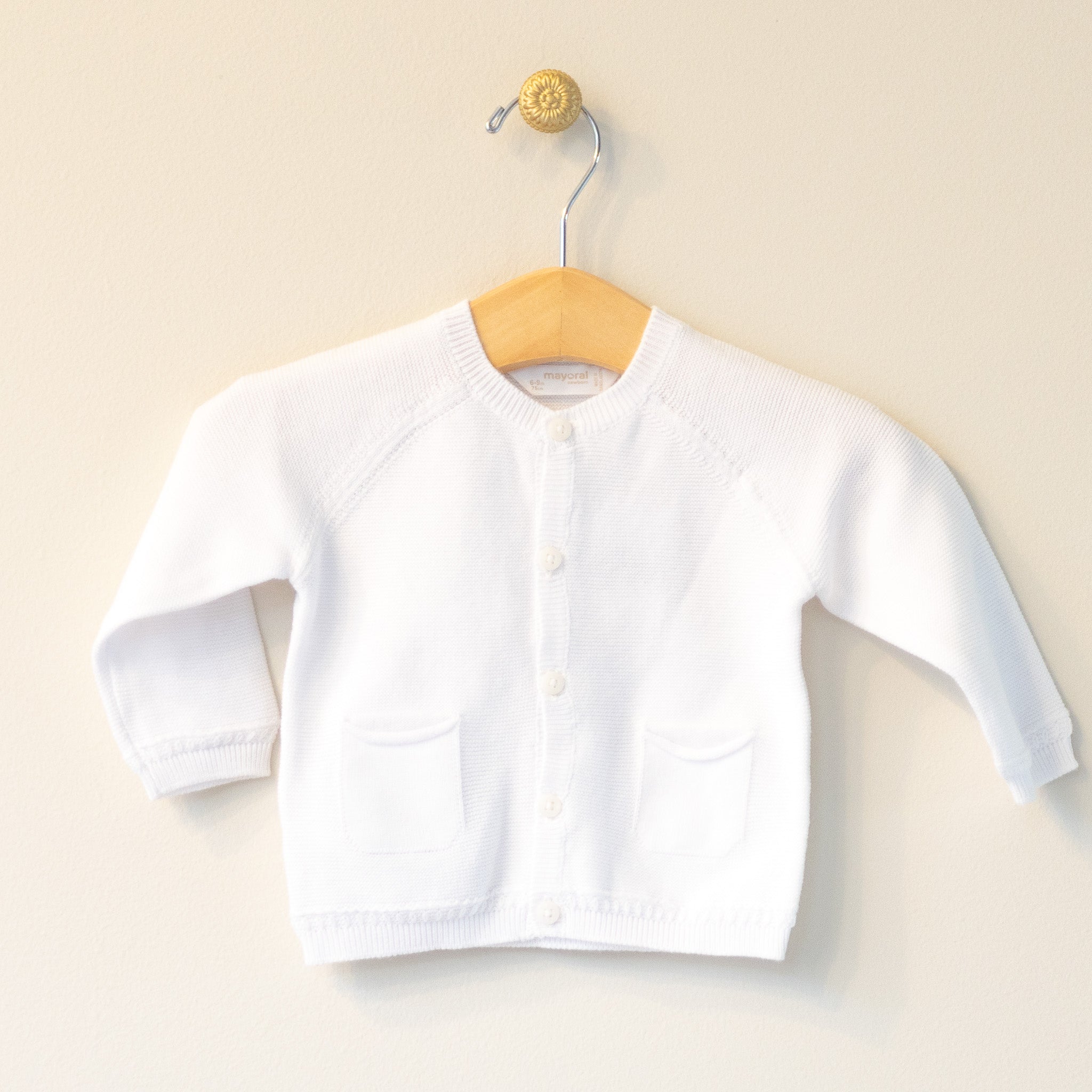 White Two Pocket Cardigan