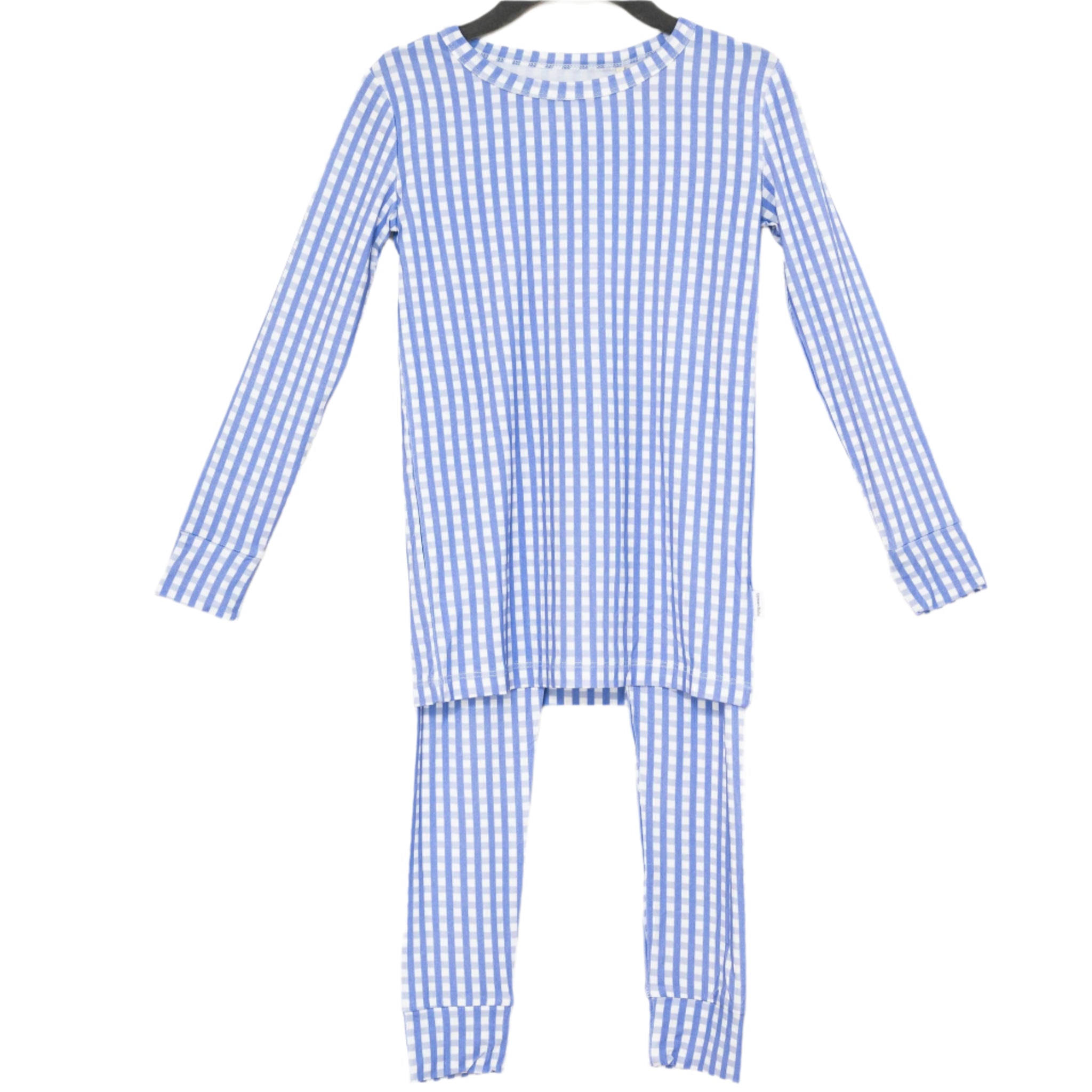 Boy's Blue Gingham Bamboo Longjohn