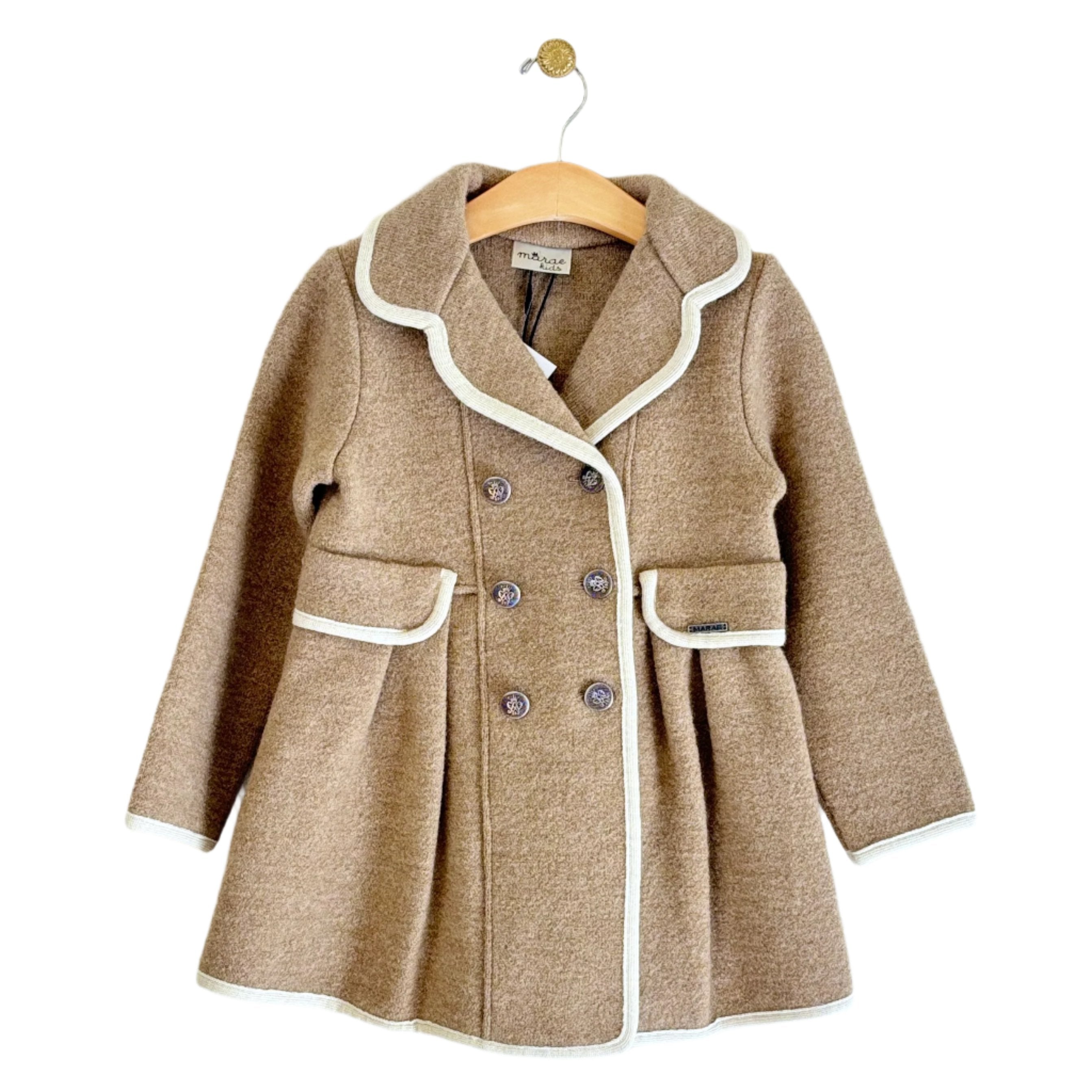Girl's Marae Beige Double Breasted Coat