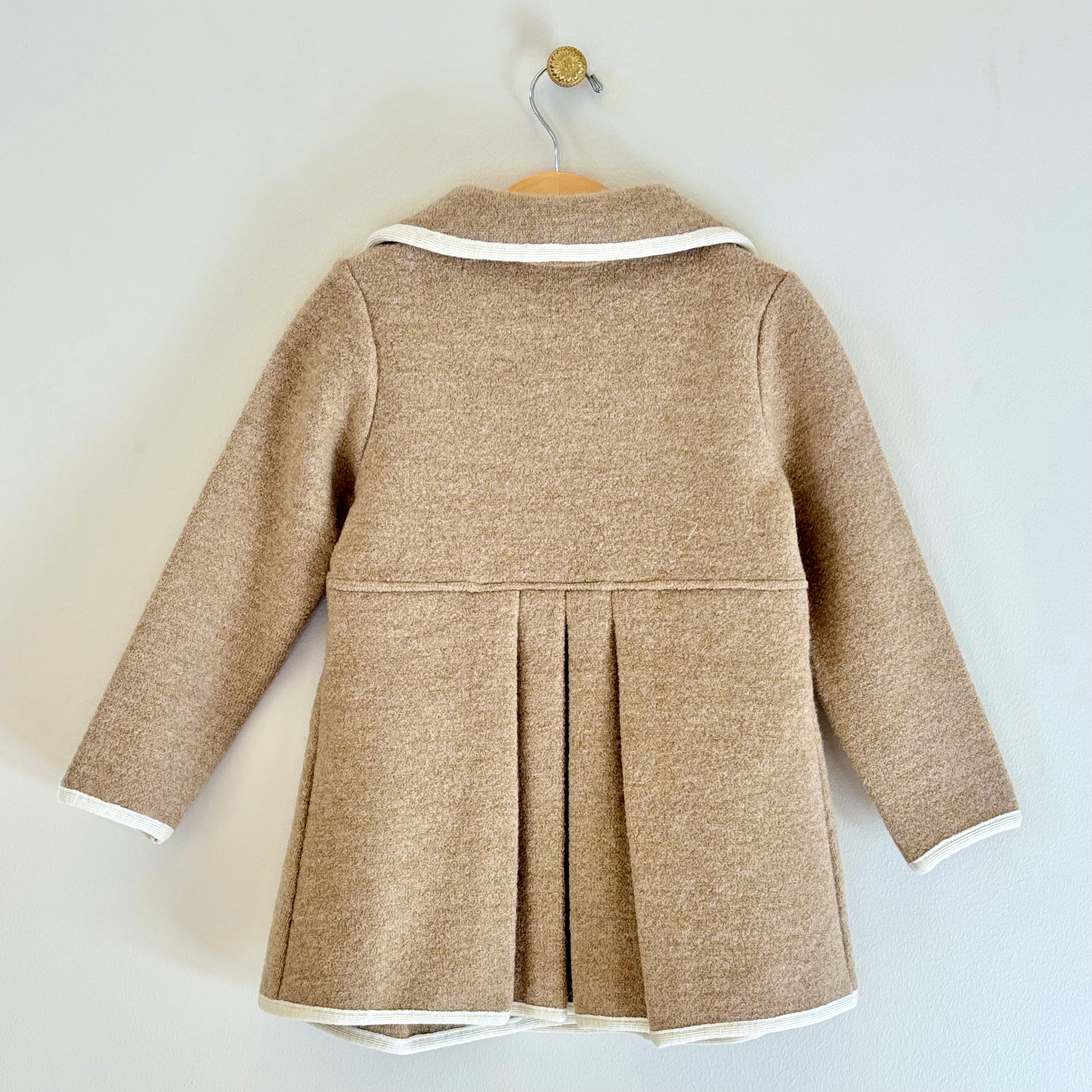 Girl's Marae Beige Double Breasted Coat