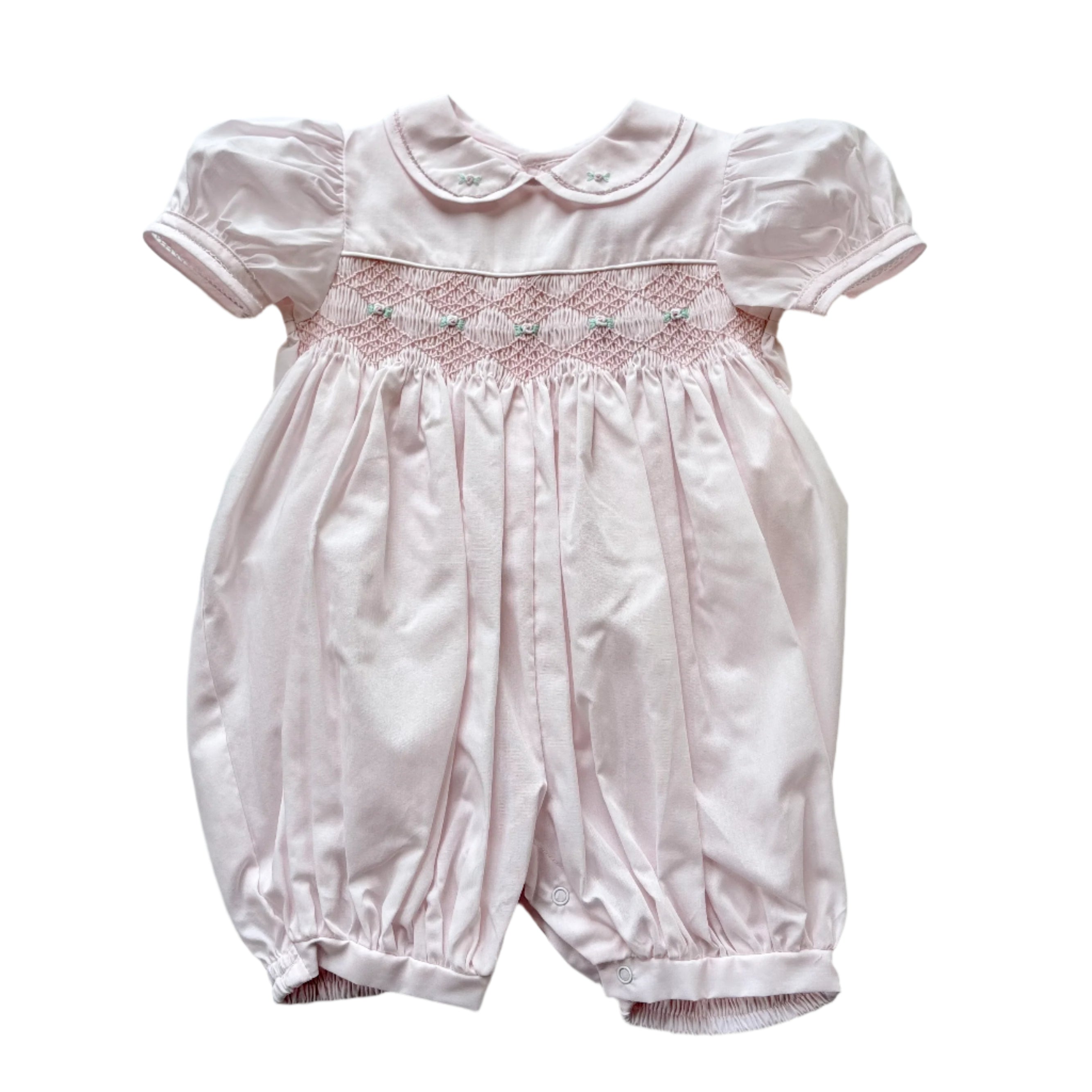 Pink Batiste Smocked Romper