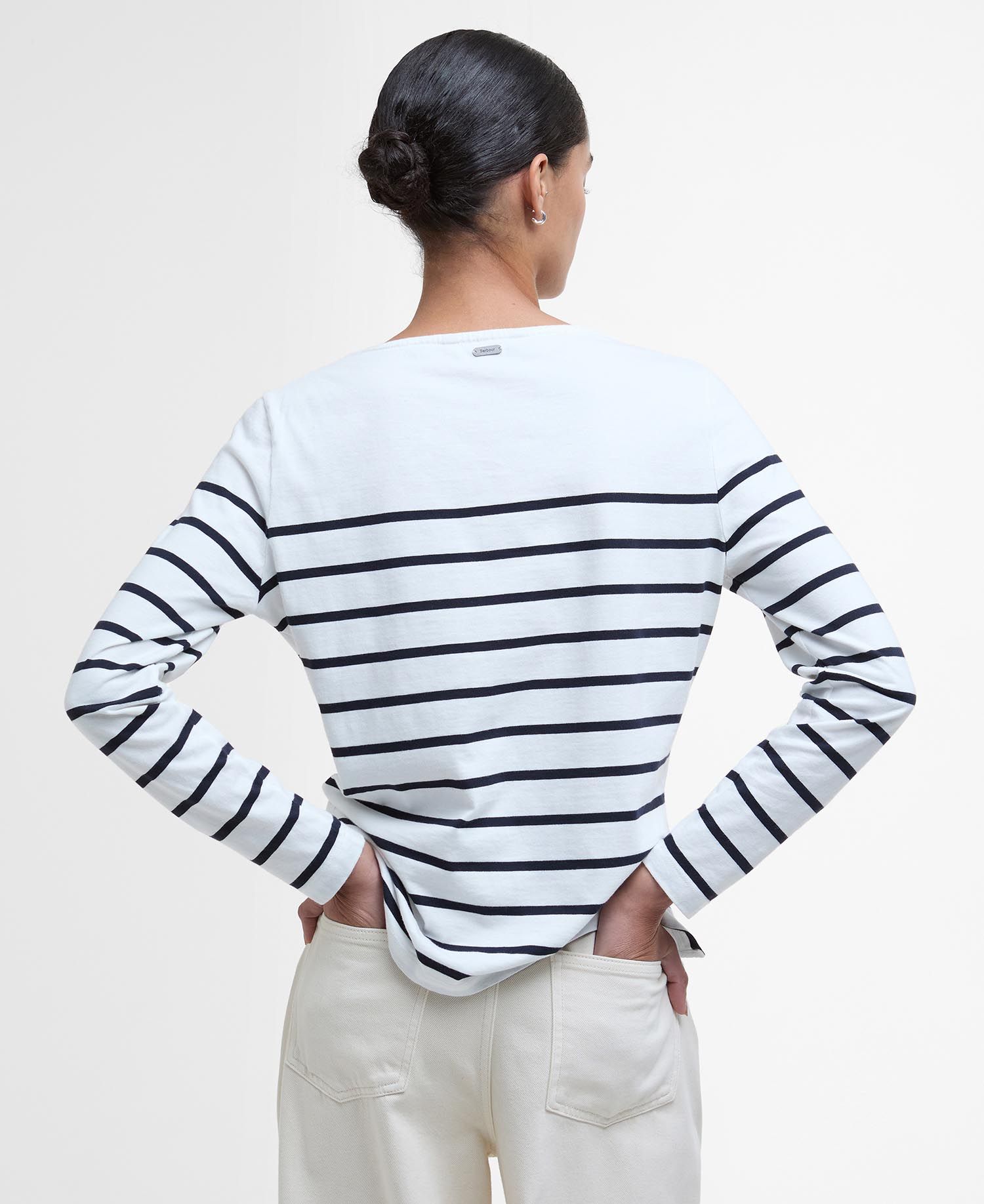 Barbour Bradley White Navy stripe Tee