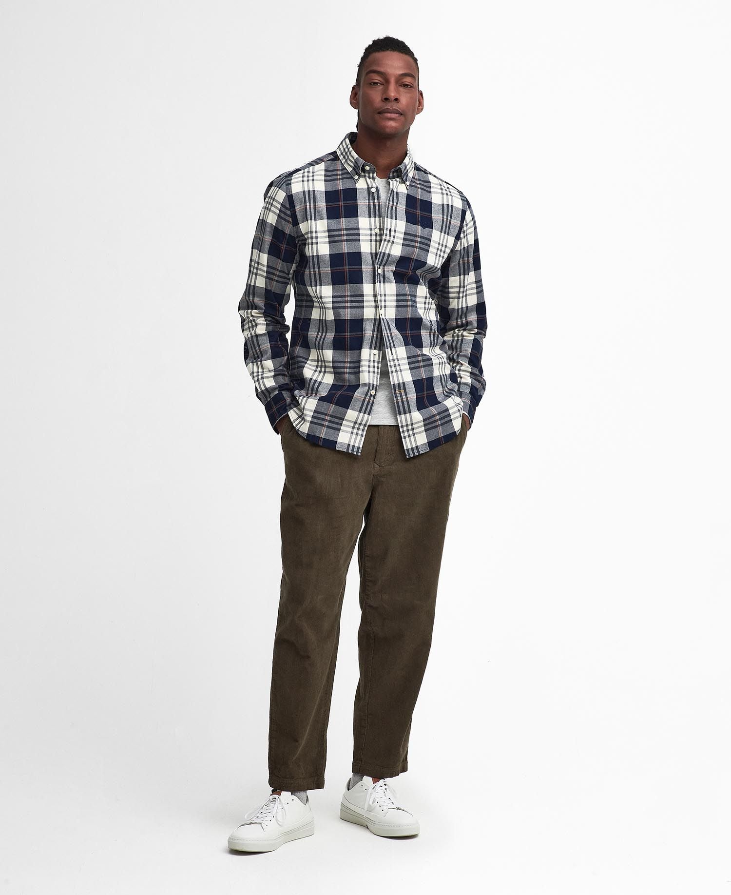 Men's Navy Plaid Shirt (Barbour)