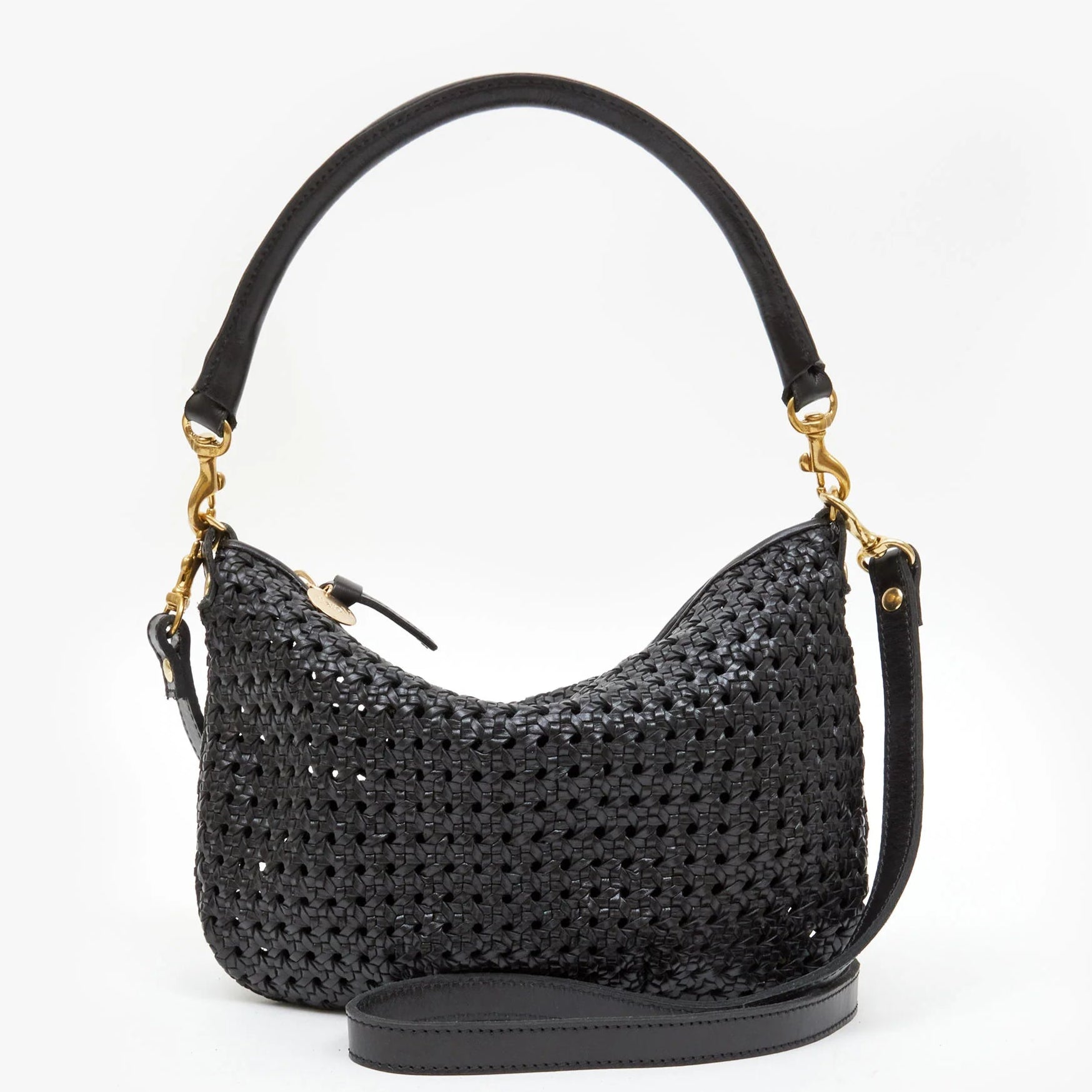 Clare V. Petit Moyen Messenger Black & Cream Bag