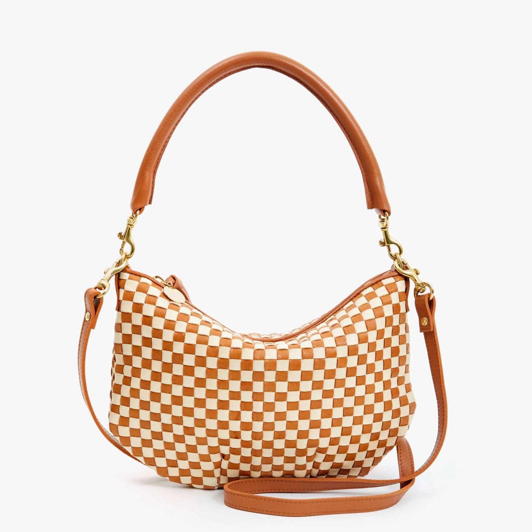 Clare V. Petit Moyen Messenger Black & Cream Bag
