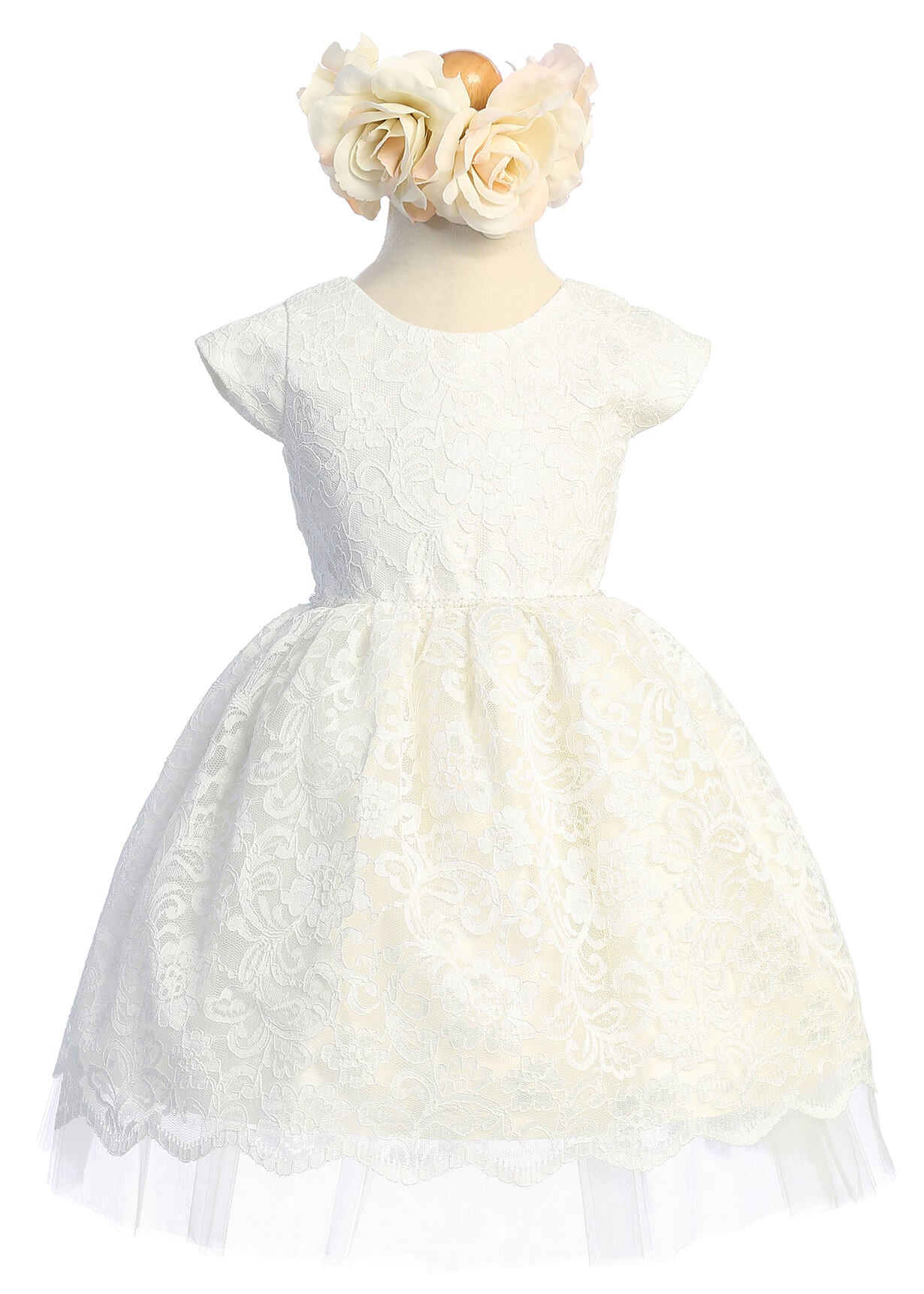 White Lace Dress Knee Length Dress