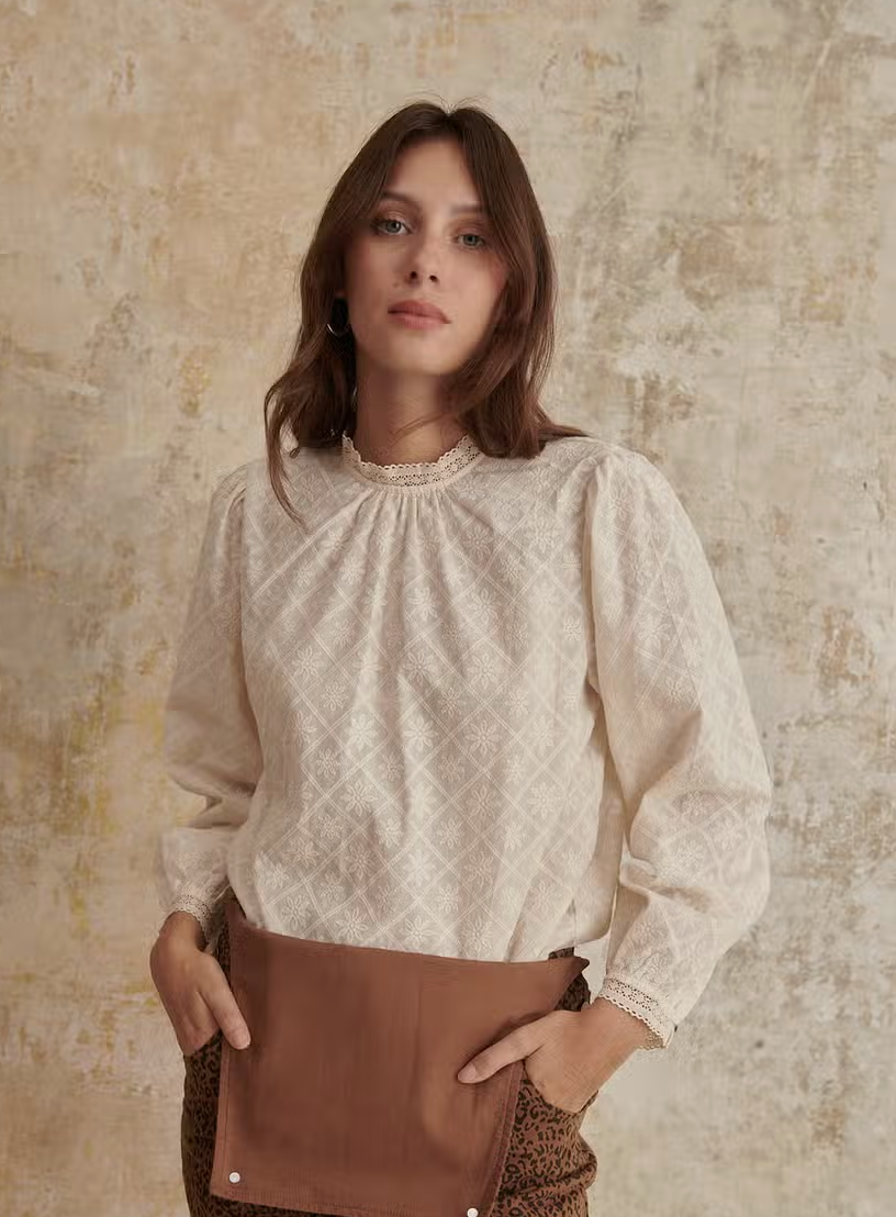 Perrine Cream Embroidered Blouse