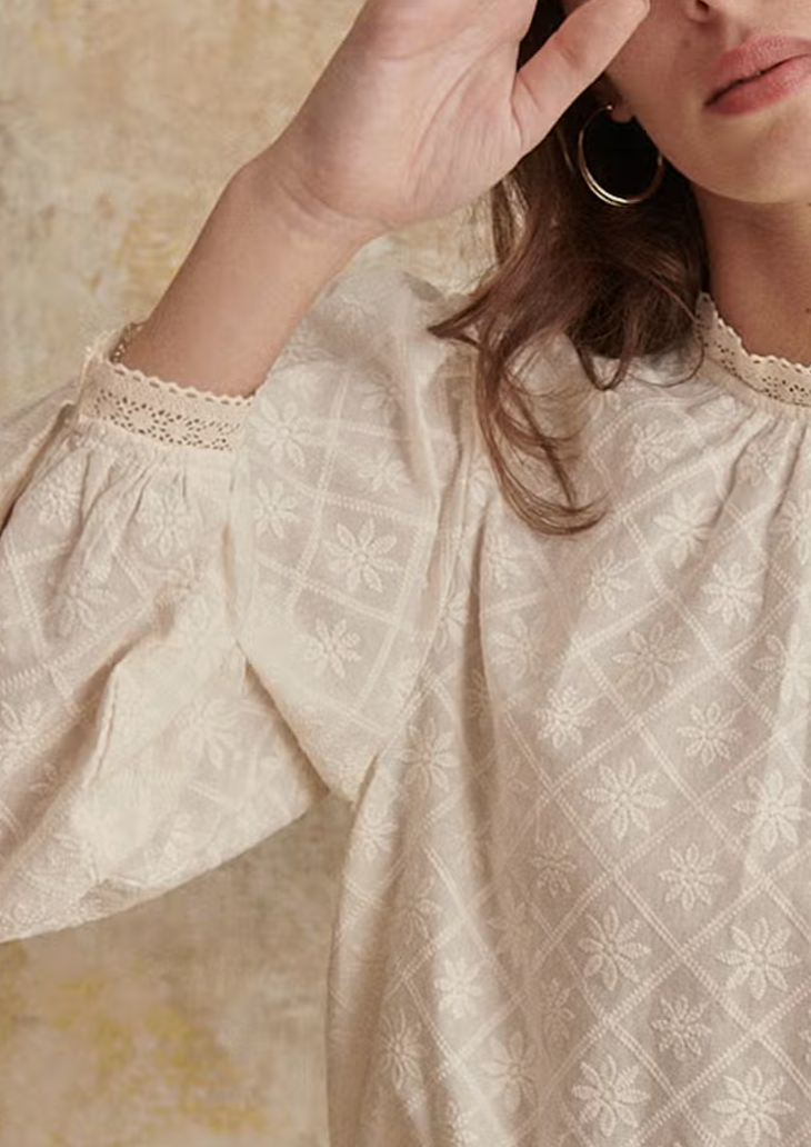 Perrine Cream Embroidered Blouse