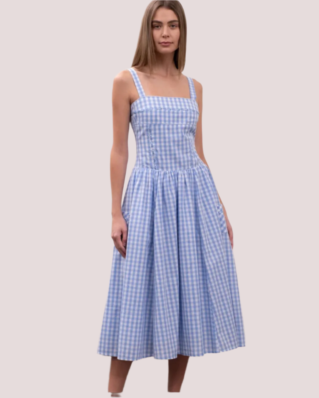 Bluebell Gingham Midi Sundress