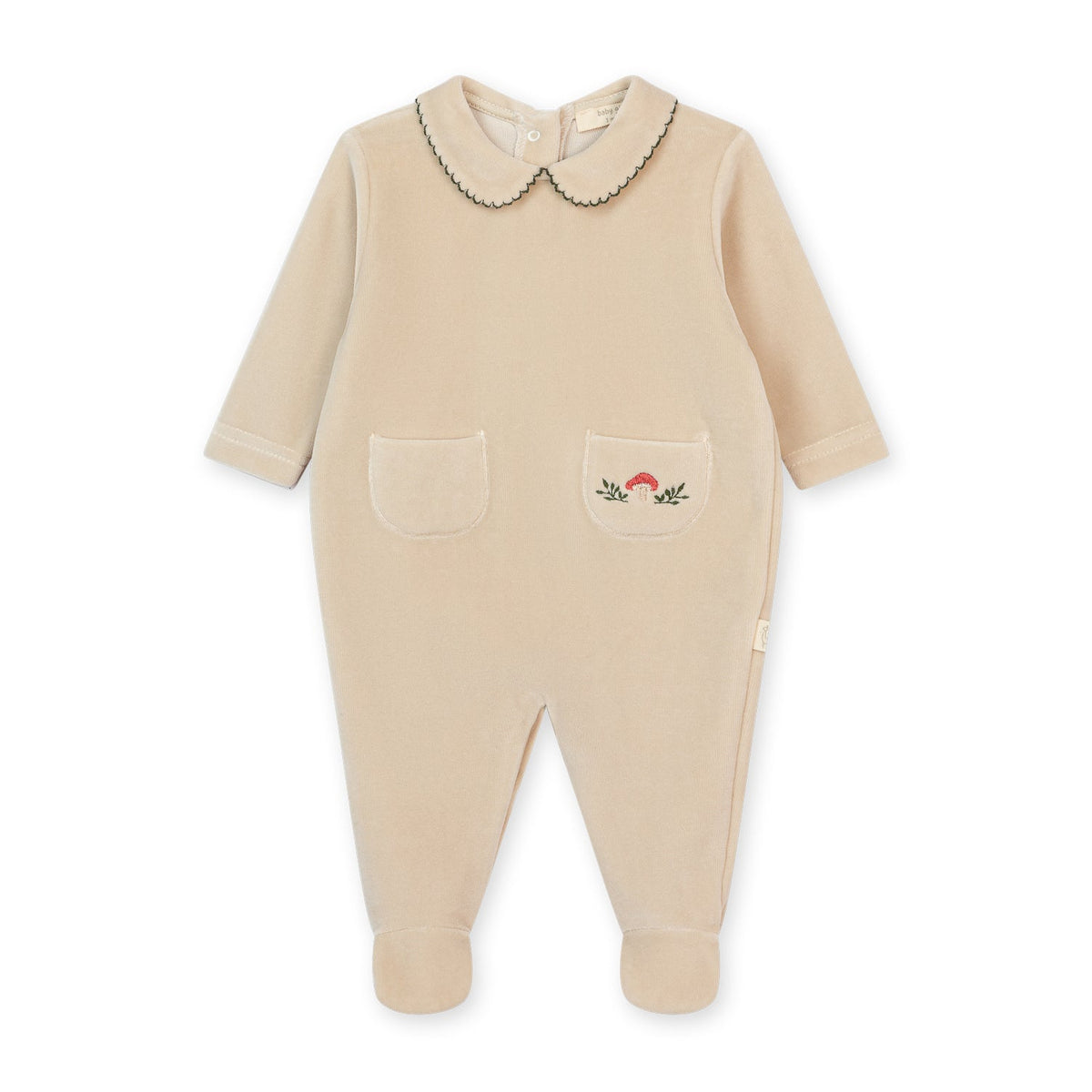Taupe Toadstool Velour Footie