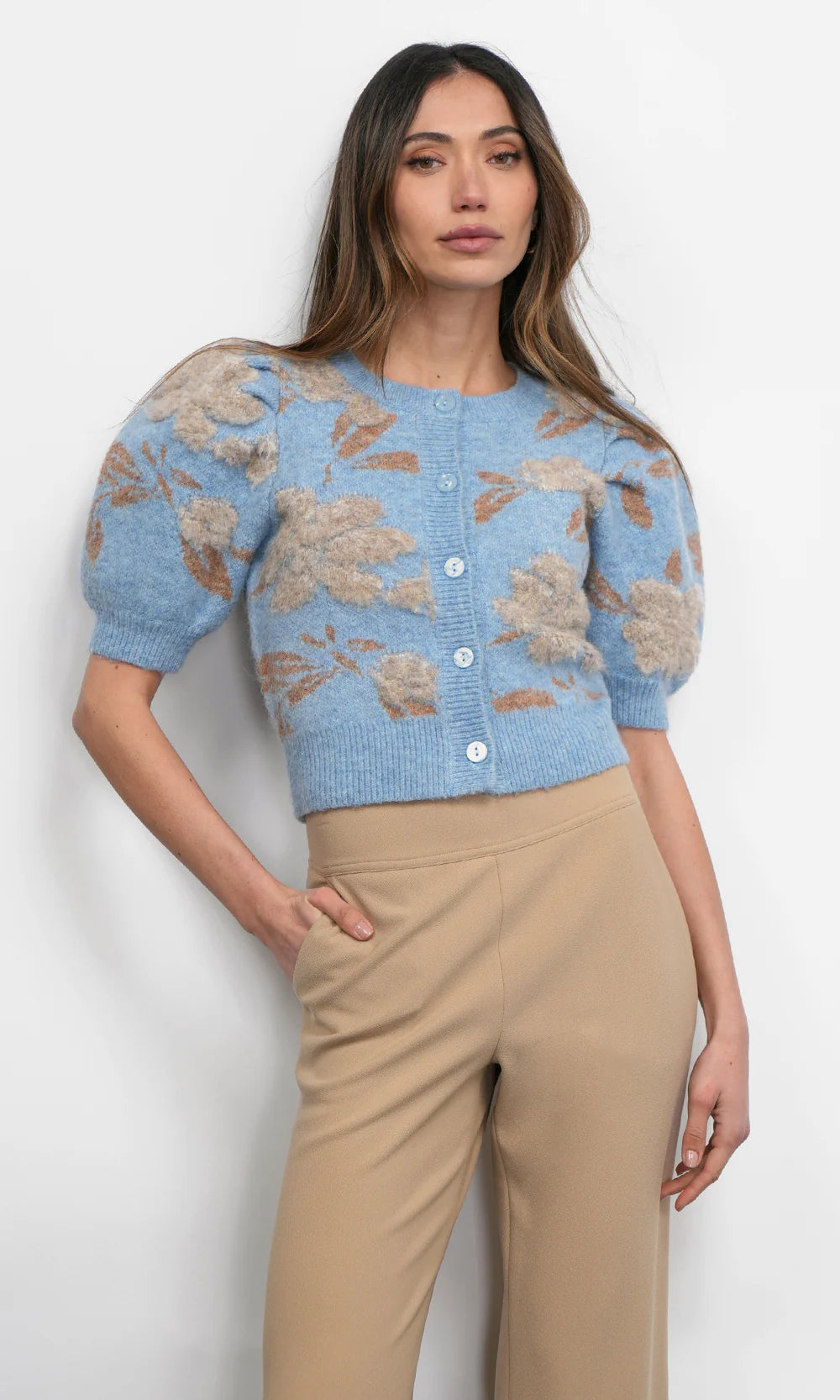 Taly Blue Camel Cardigan