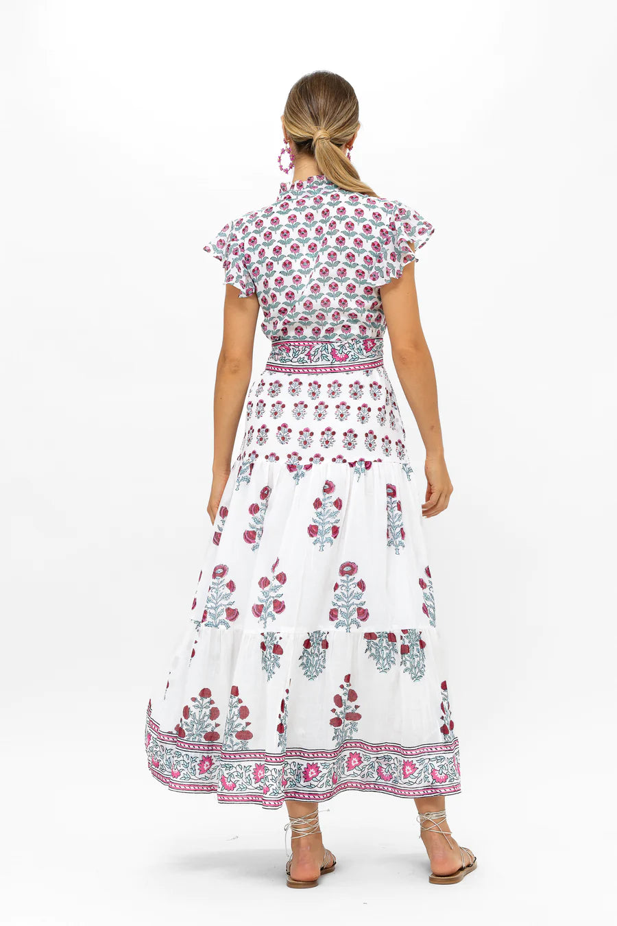 Oliphant Terra Pink Block Print Dress