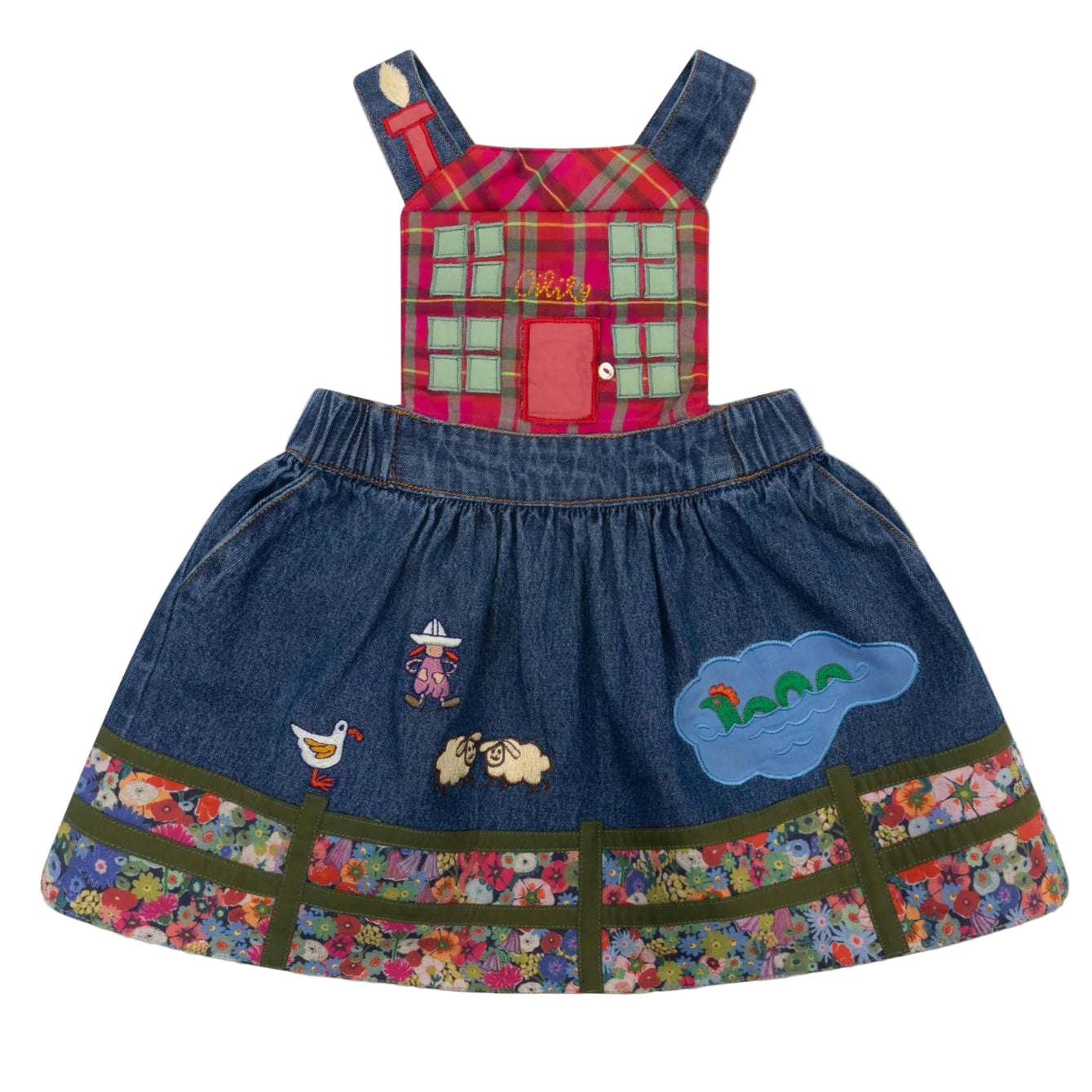 Oilily Dahouse Denim Overall Dress