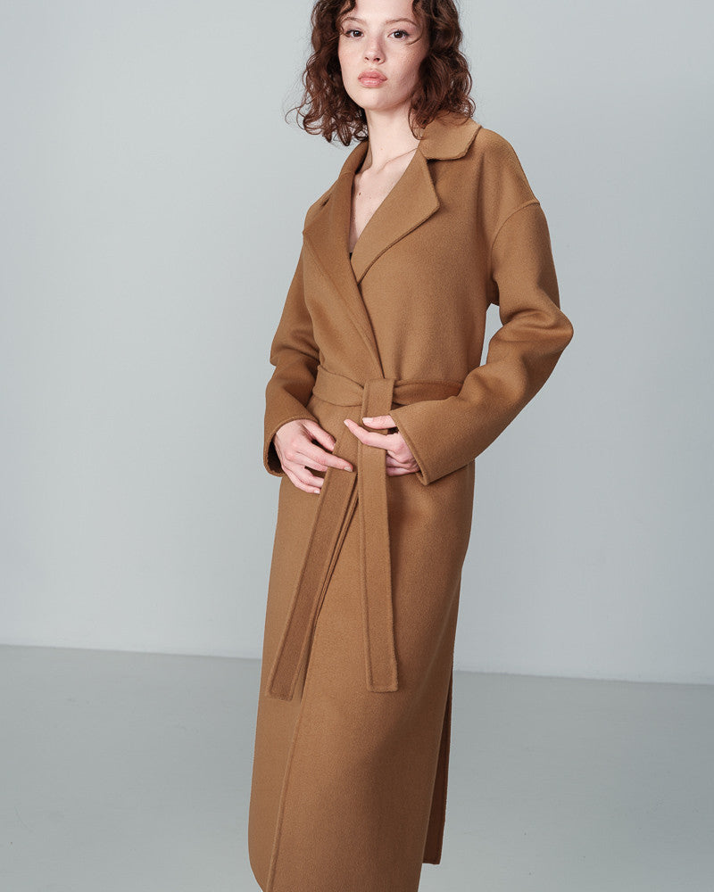 Camel tie coat online