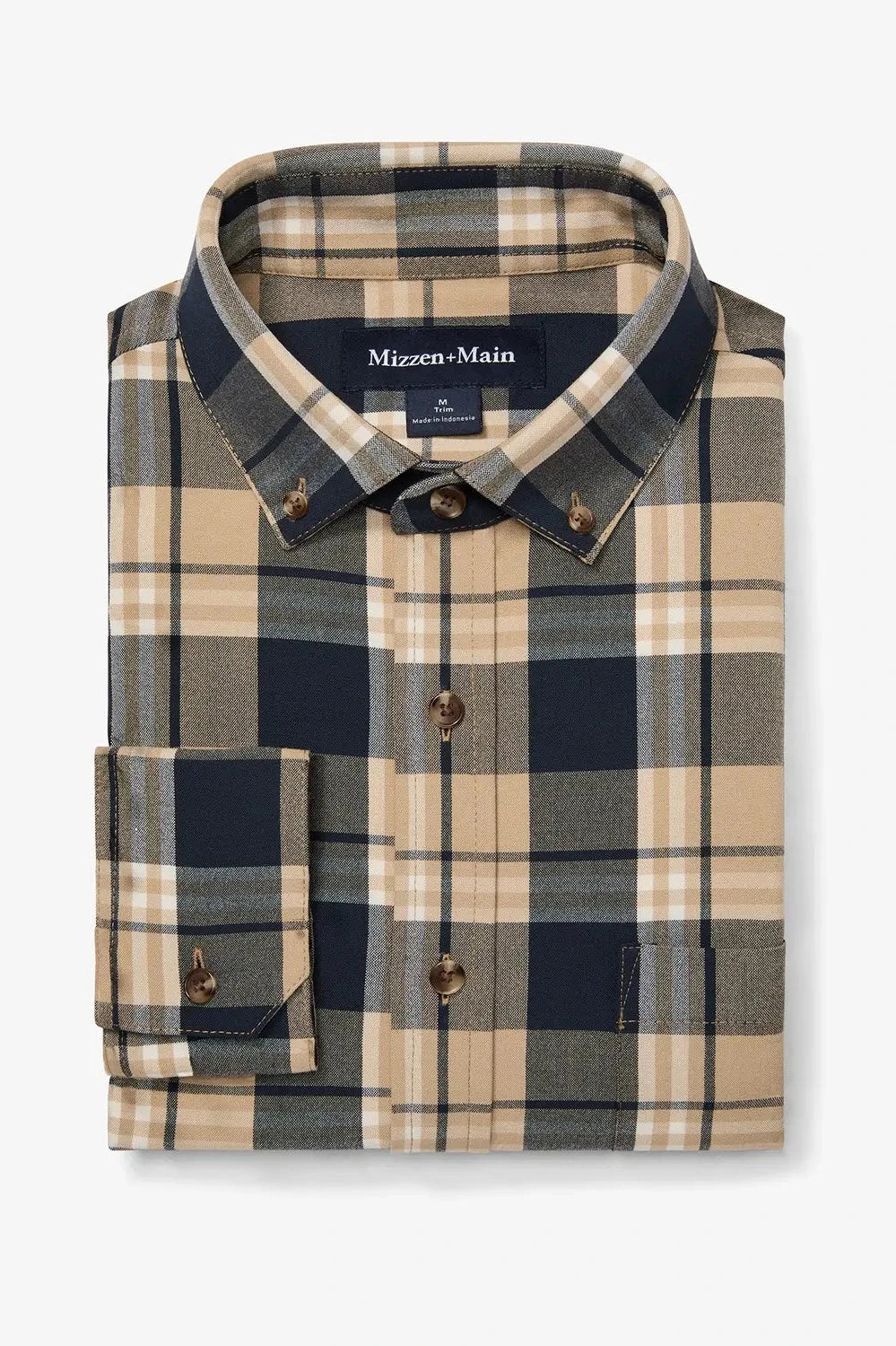 Men's Khaki William Plaid Flannel Shirt MM