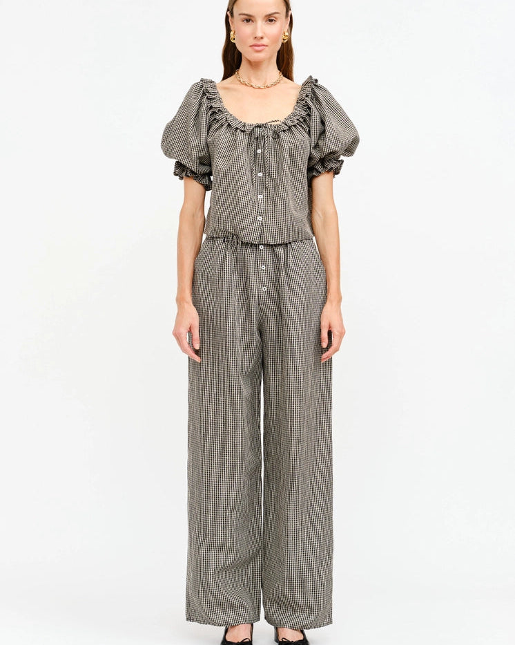 Black Beige Gingham Patio Set