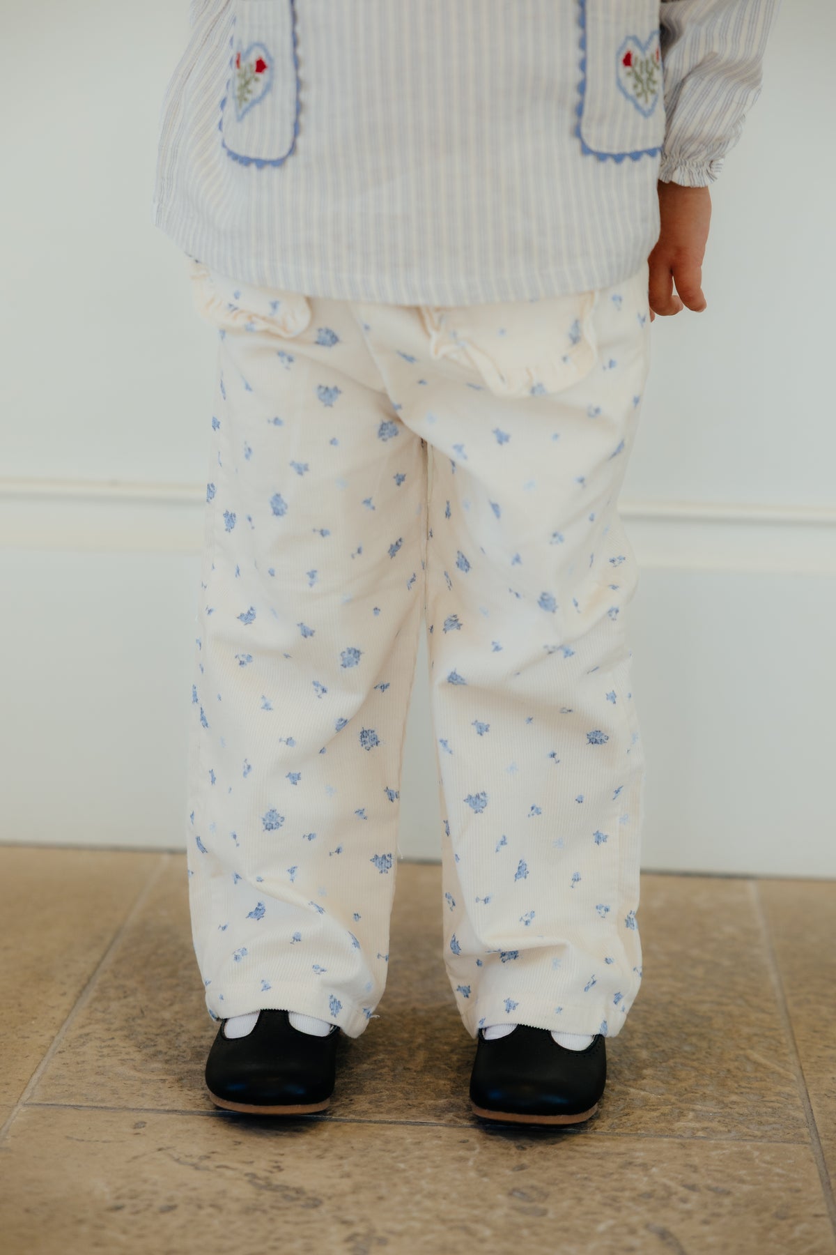 Blue Print Cord Infant Pant