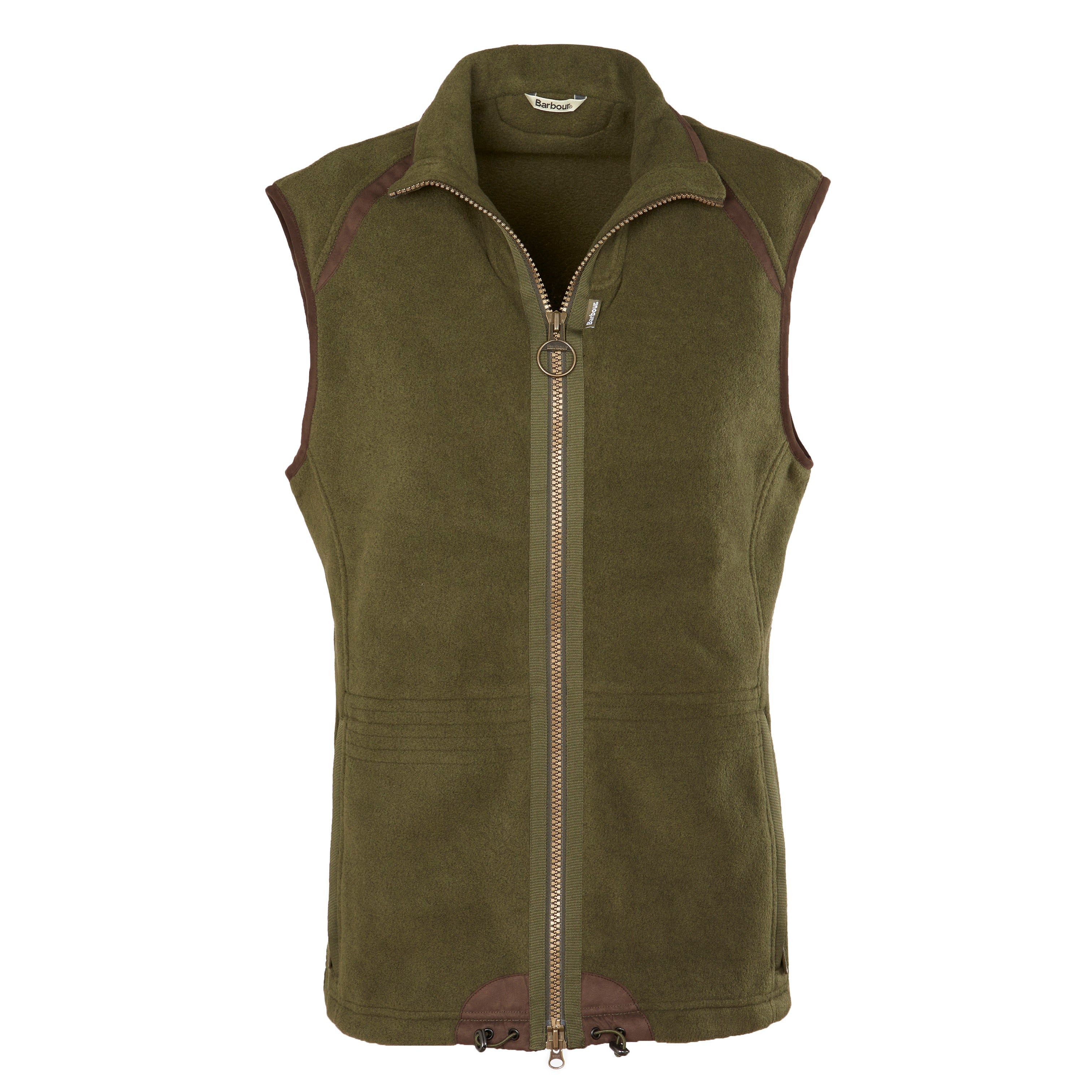 Men's Olive Fleece Zip Vest (Barbour)