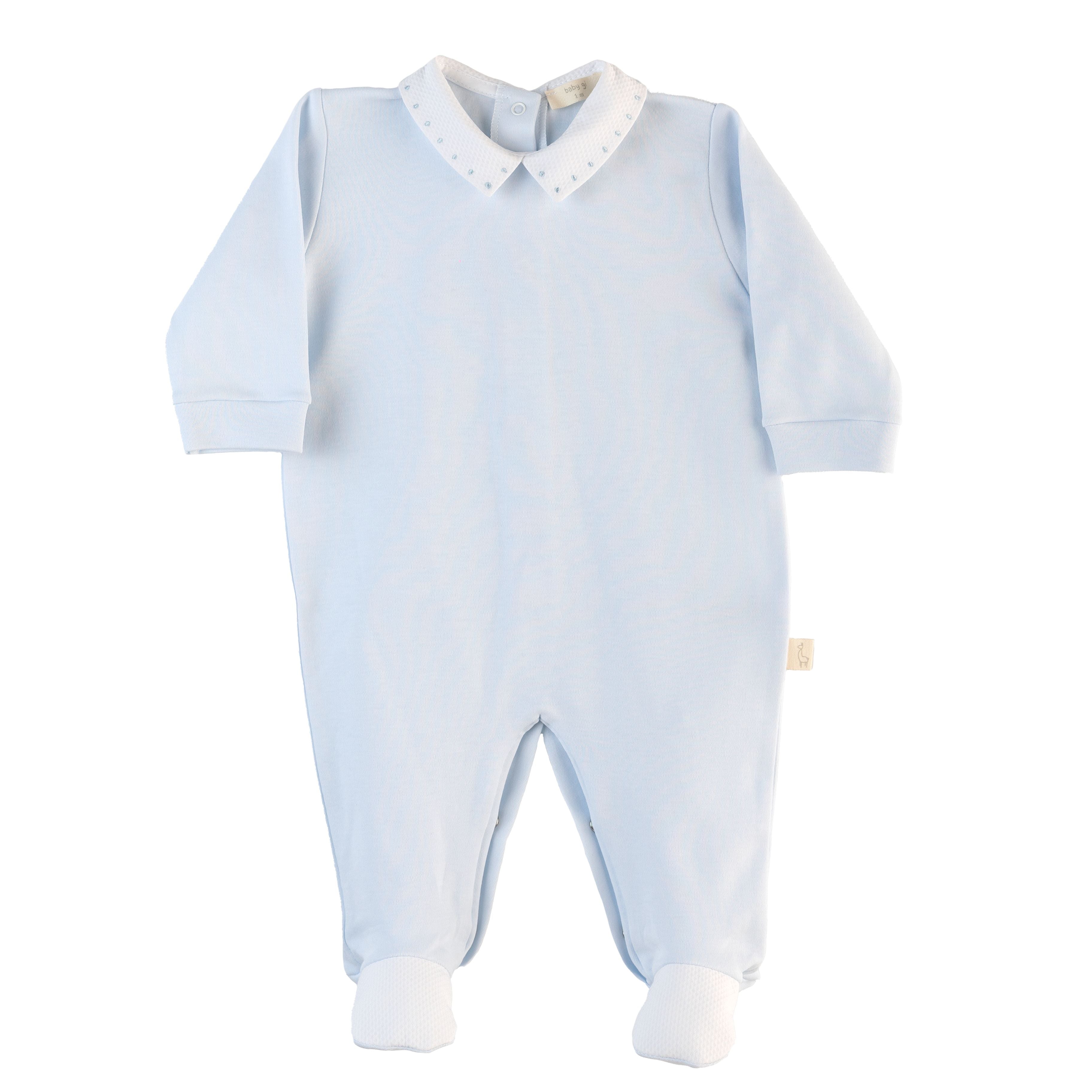 Light Blue Footie Pique Collar