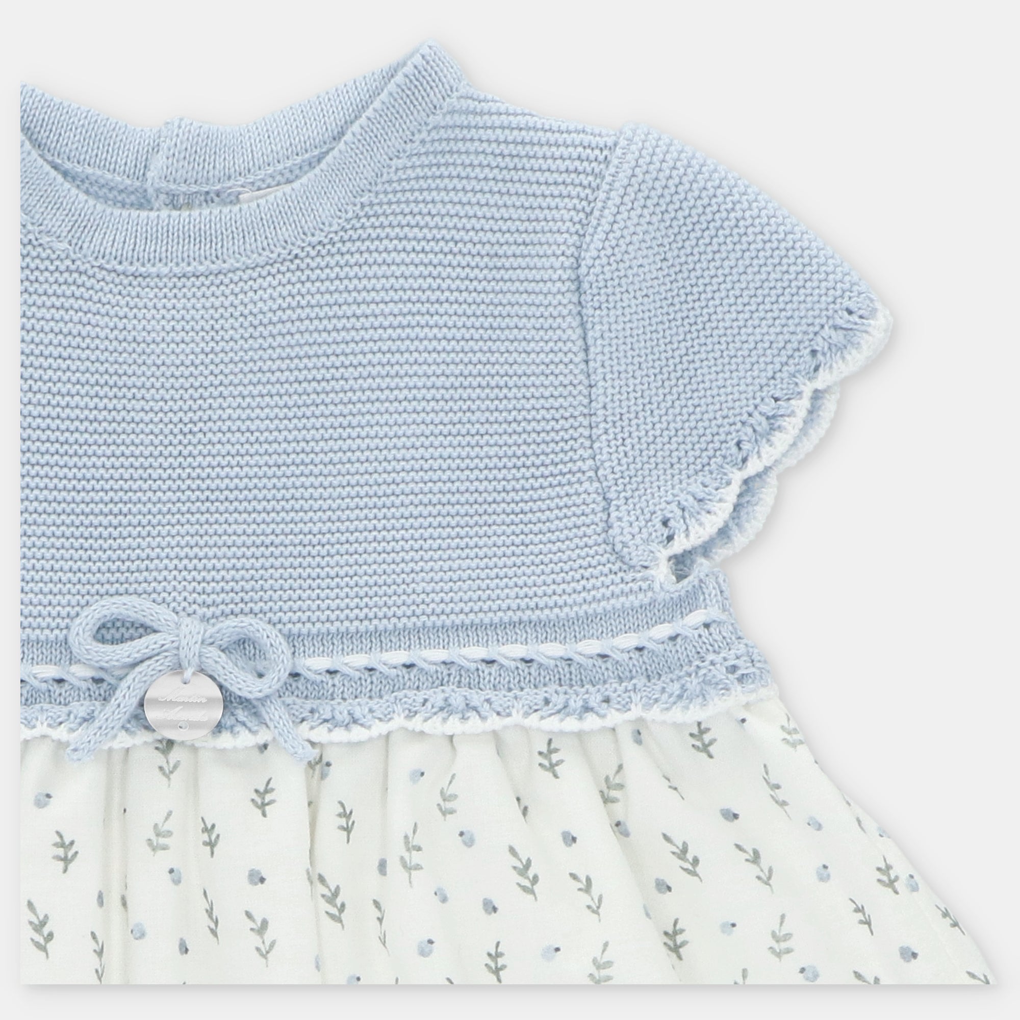 Light Blue Knit and Meadow Infant Dress