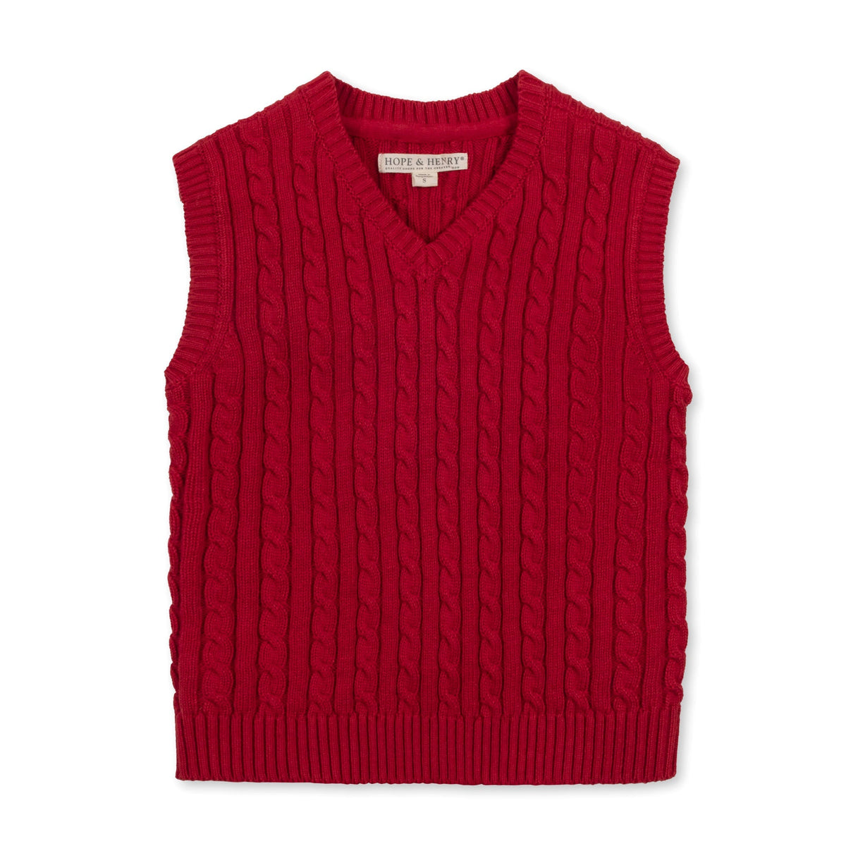 Boy's Red Cable Sweater Vest