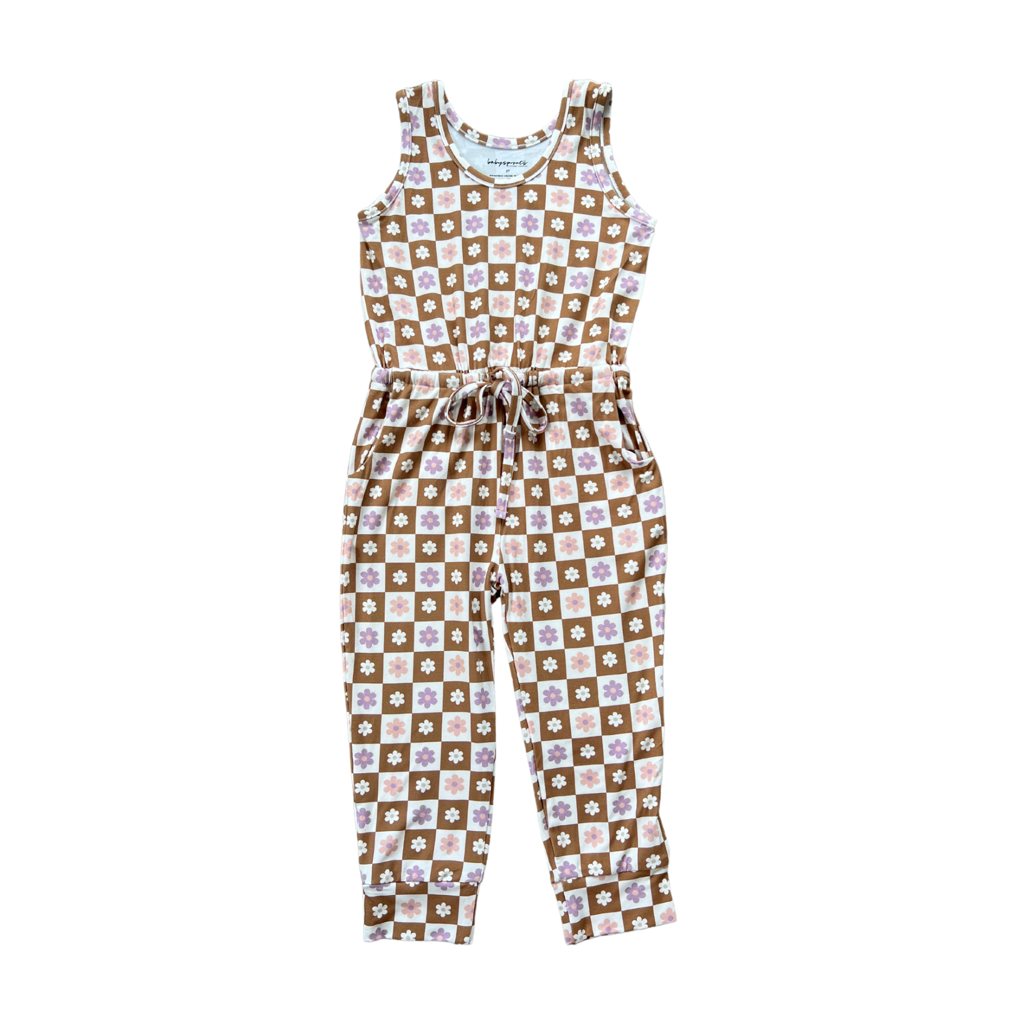 Girl's Checker Retro Daisy Jumpsuit